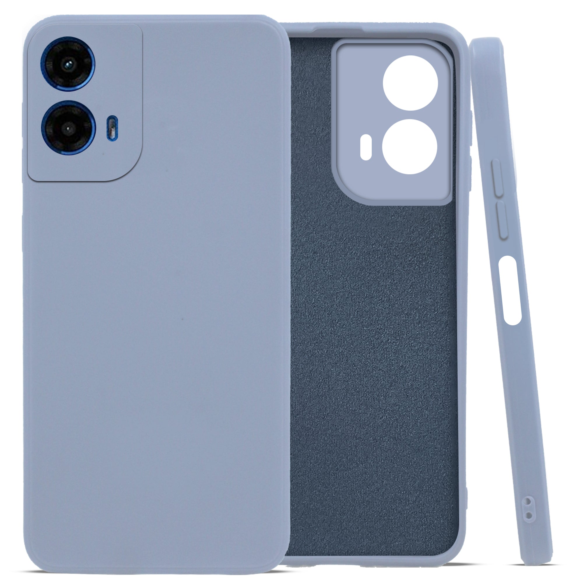 For Motorola Moto G45 Back Cover Case (Matte Finish Silicone with Inside Fiber cloth)