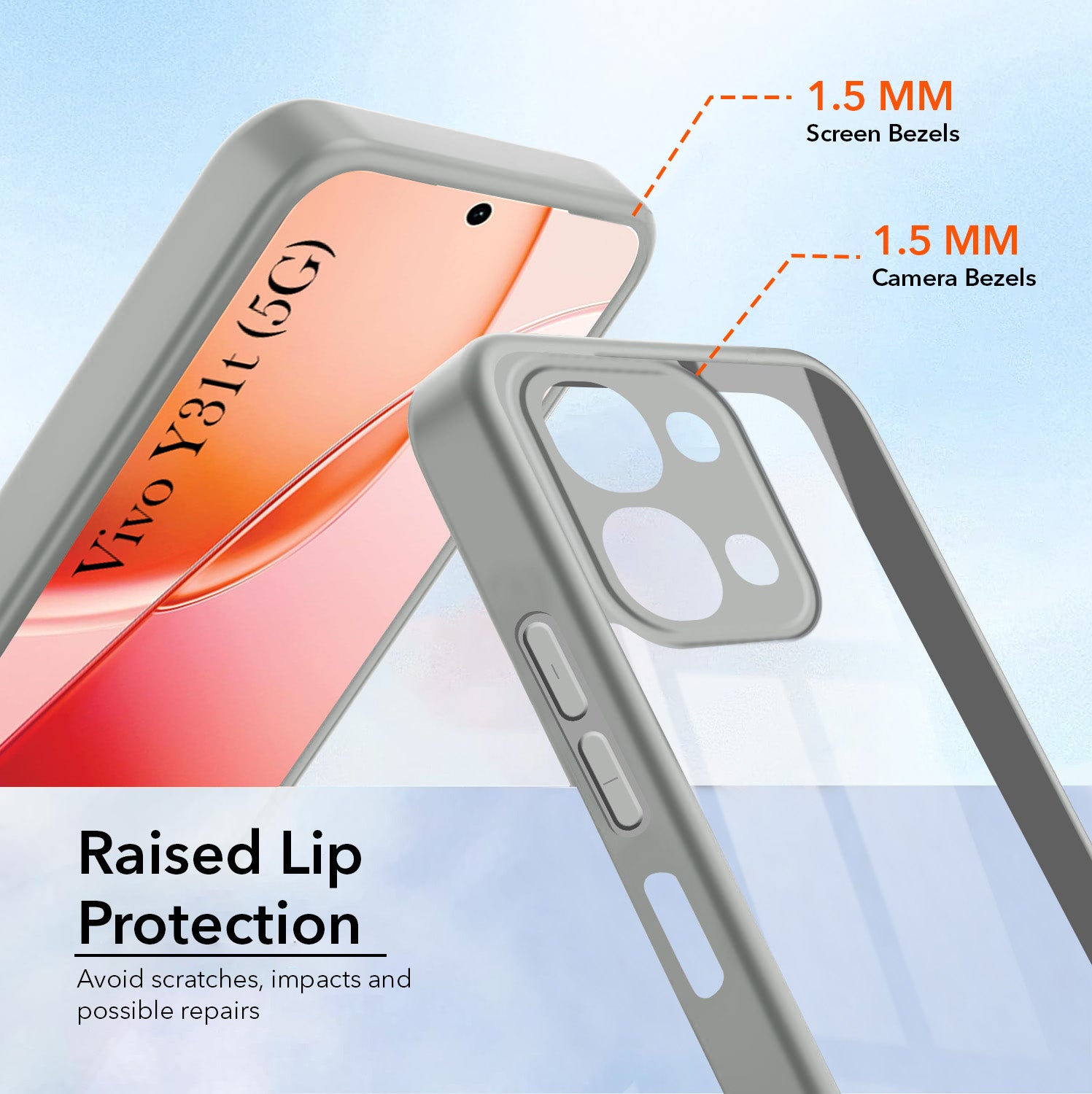 For Vivo Y31T 5G Back Cover Case Ultra-Hybrid (Lifetime Anti Yellow | Anti Scratch | Crystal Clear Shockproof)