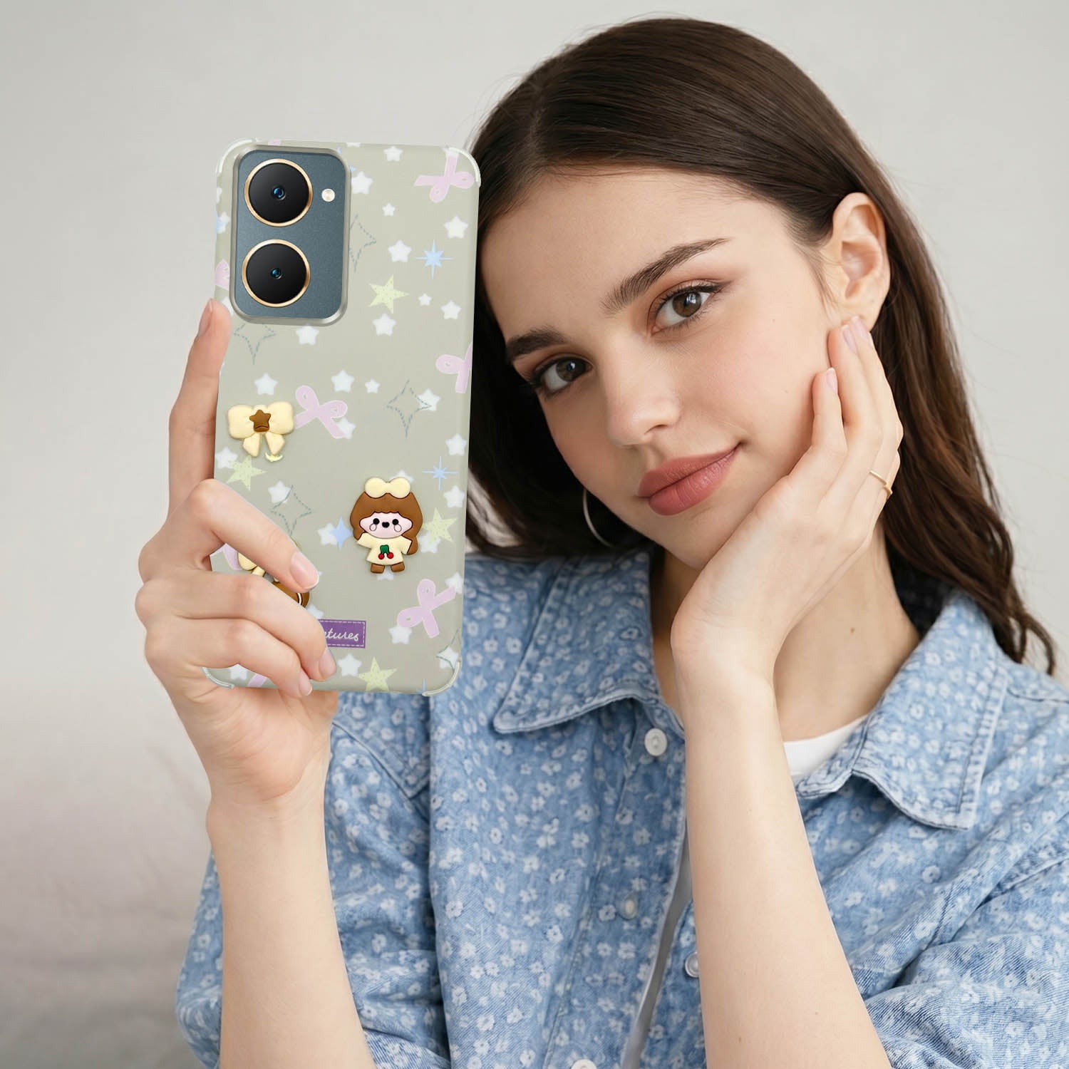 For Vivo Y18 | Y18e | Y03 | Y18i | Y18t Back Cover Case (3D Cute Cartoons | Hard Back Side Soft | Matte Premium Finish | HD Printing)