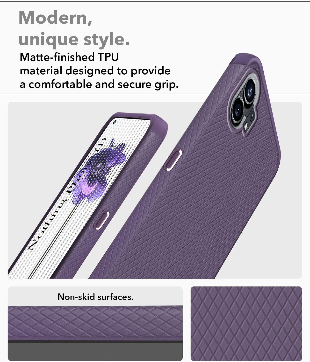 For Nothing Phone 1 Back Cover Case (Liquid Silicone | Side Grip | Camera Protection)