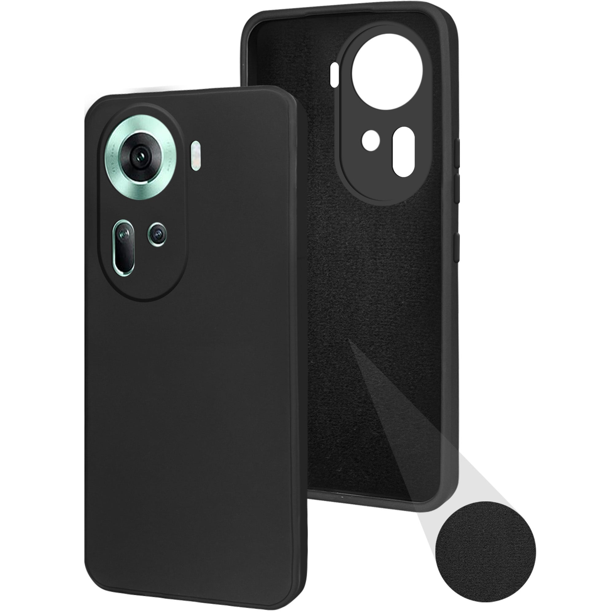 For Oppo Reno11 5G Back Cover Case (Matte Finish Silicone with Inside Fiber cloth)