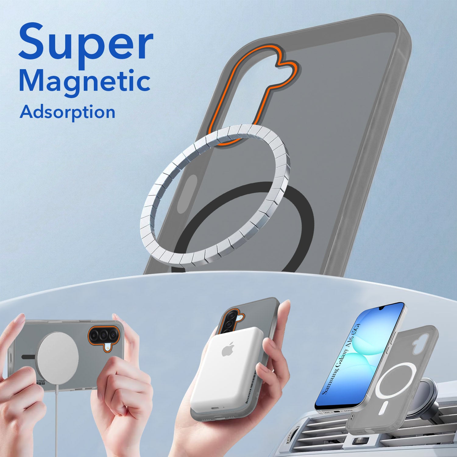 For Samsung Galaxy A16 5G Back Cover Case (Soft Touch | Camera Bump Protection | MagSafe Compatible | Matte Finish)