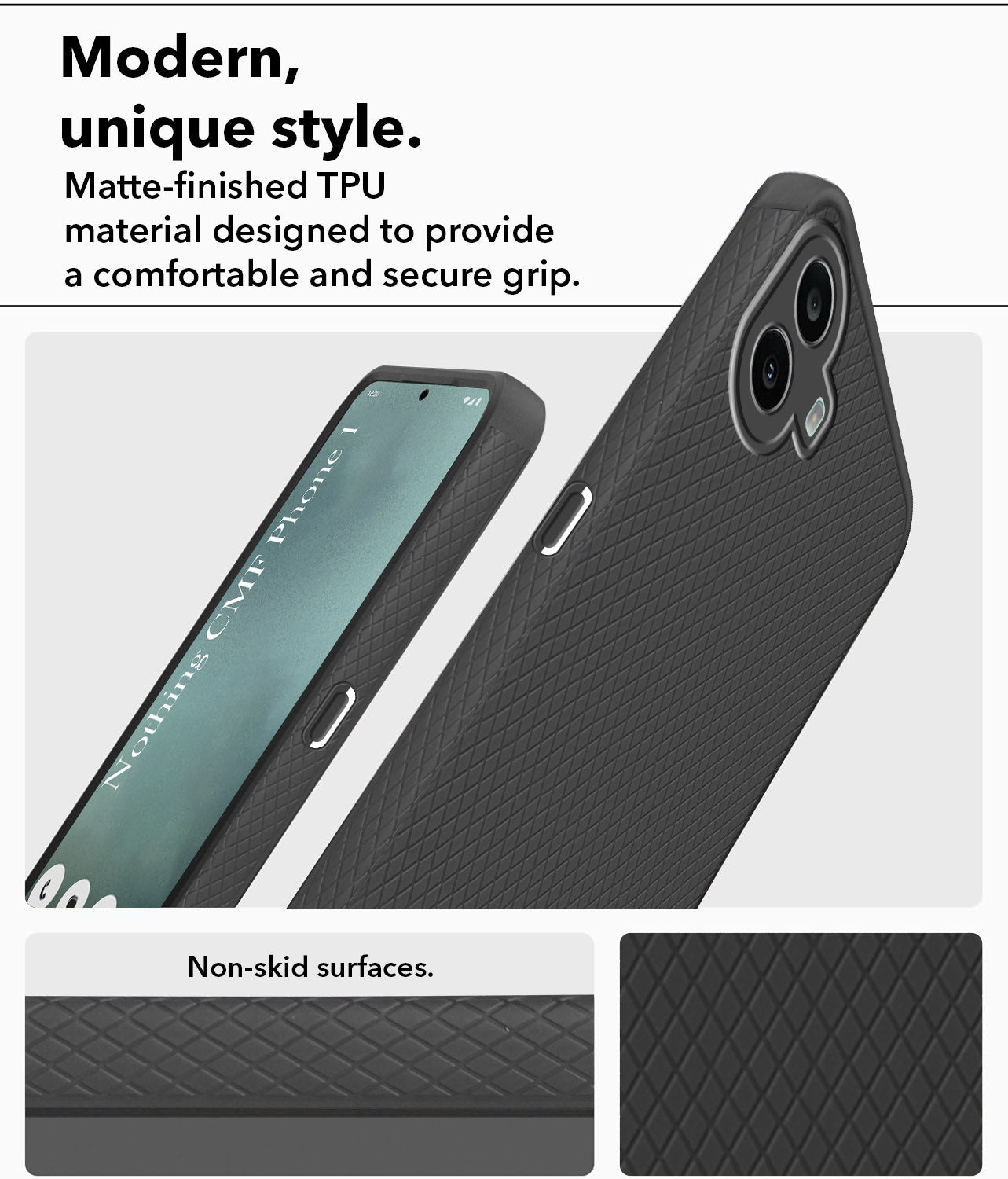 For Nothing CMF Phone 1 Back Cover Case (Liquid Silicone | Side Grip | Camera Protection)
