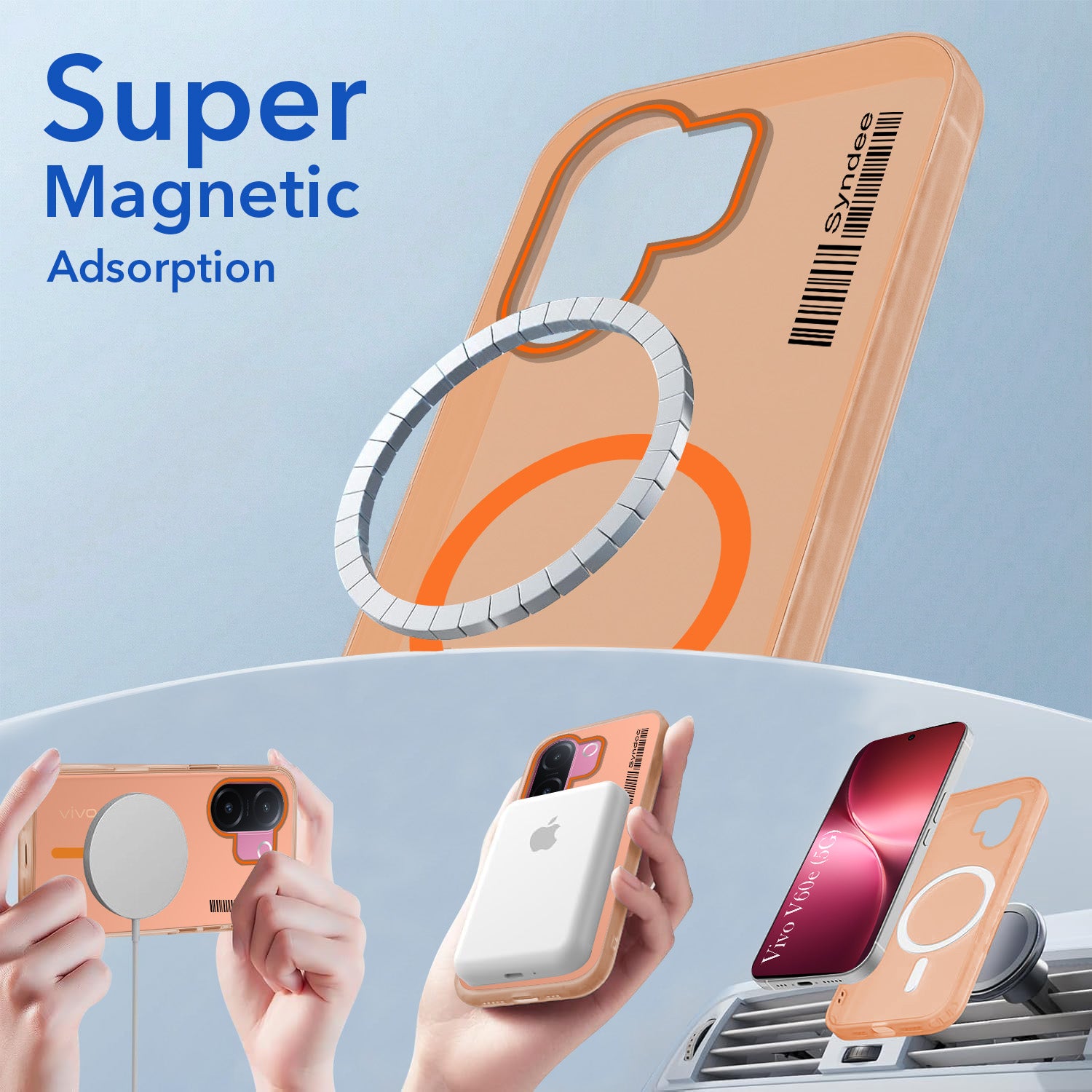 For Vivo V60e Back Cover Case (Soft Touch | Camera Bump Protection | MagSafe Compatible | Matte Finish)