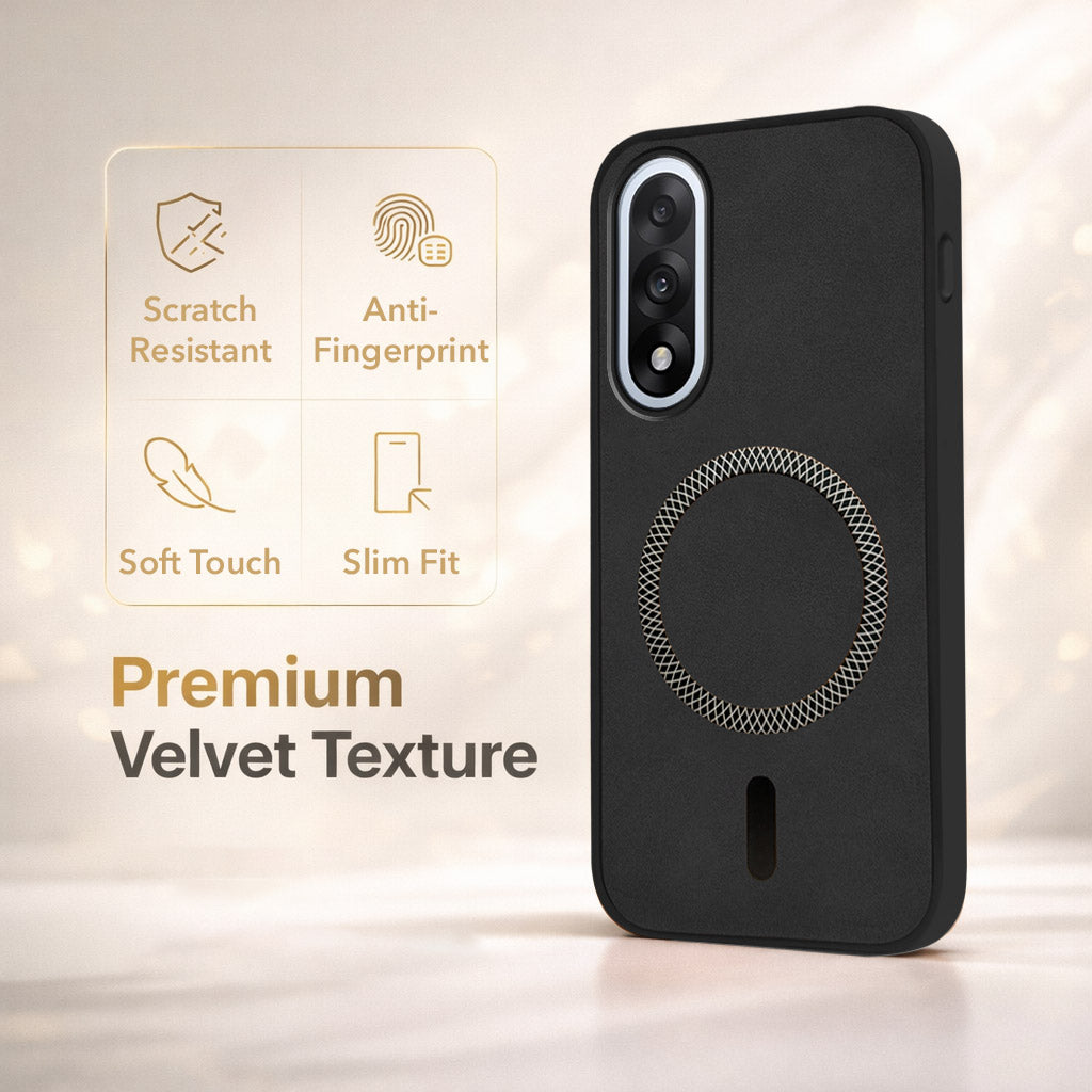 For Oneplus Nord 5 Back Cover Case Leather Finish (MagSafe Compatible Wireless Charging | Soft Touch | Camera Bump Protection)