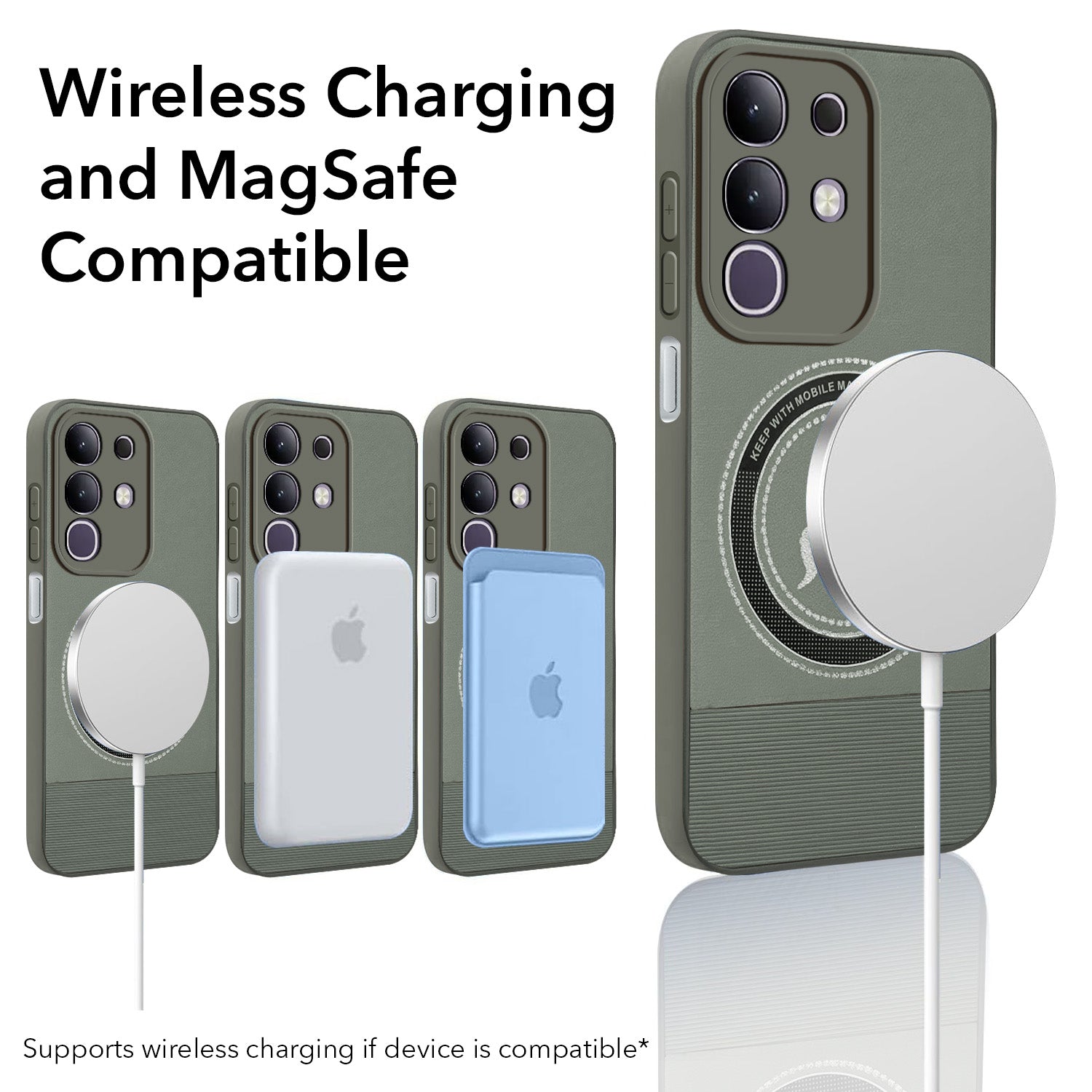 For Vivo T4x | Vivo Y31 Pro Back Cover Case PU Leather Finish (Professional Minimalist Texture | MagSafe Compatile | Camera Protection | Sleek Sober Formal)
