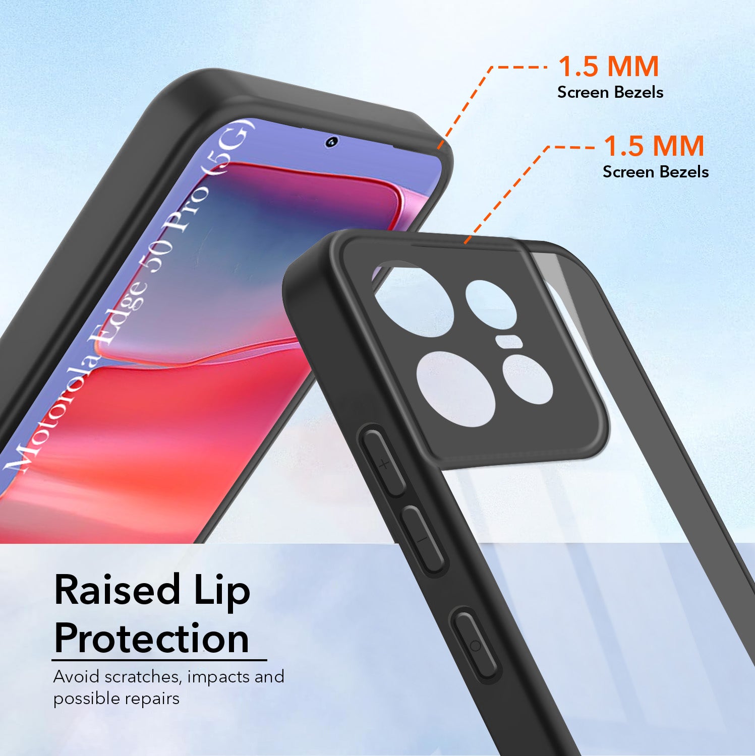 For Motorola Moto Edge 50 Pro Back Cover Case (Lifetime Anti Yellow | Anti Scratch | Crystal Clear Shockproof)