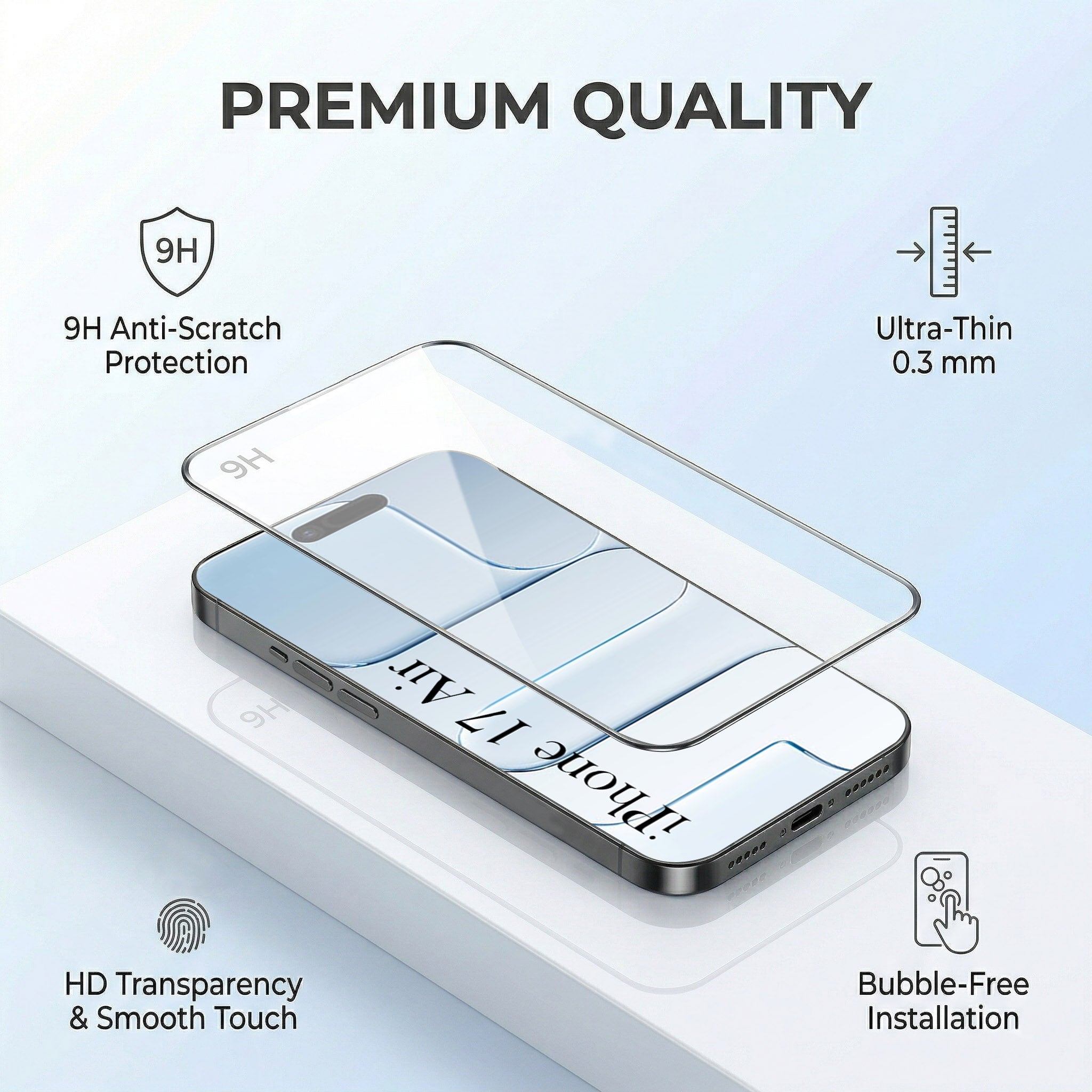 For Apple iPhone 17 Air Combo with Back Cover and 9H Tempered Glass (Liquid Silicone | Camera Protection | Oleophobic Coating Screen Glass)