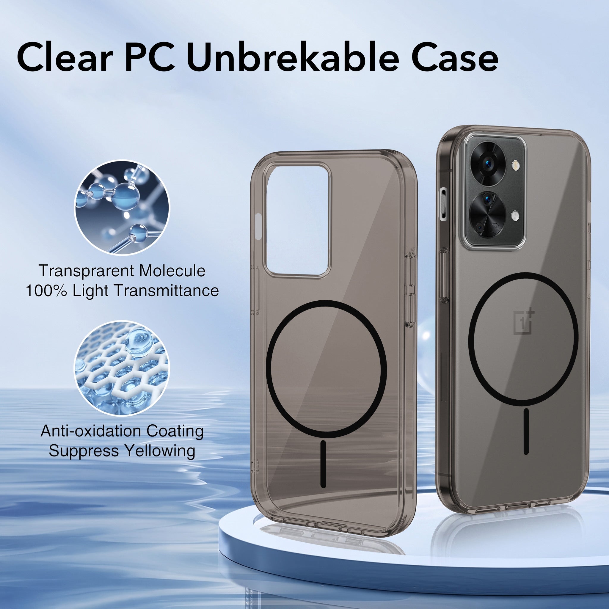 For OnePlus Nord 2T 5G Back Case Cover Crystal Anti Yellow (Unbreakable PC | MagSafe Wireless Charging Support |Camera Protection Bump)