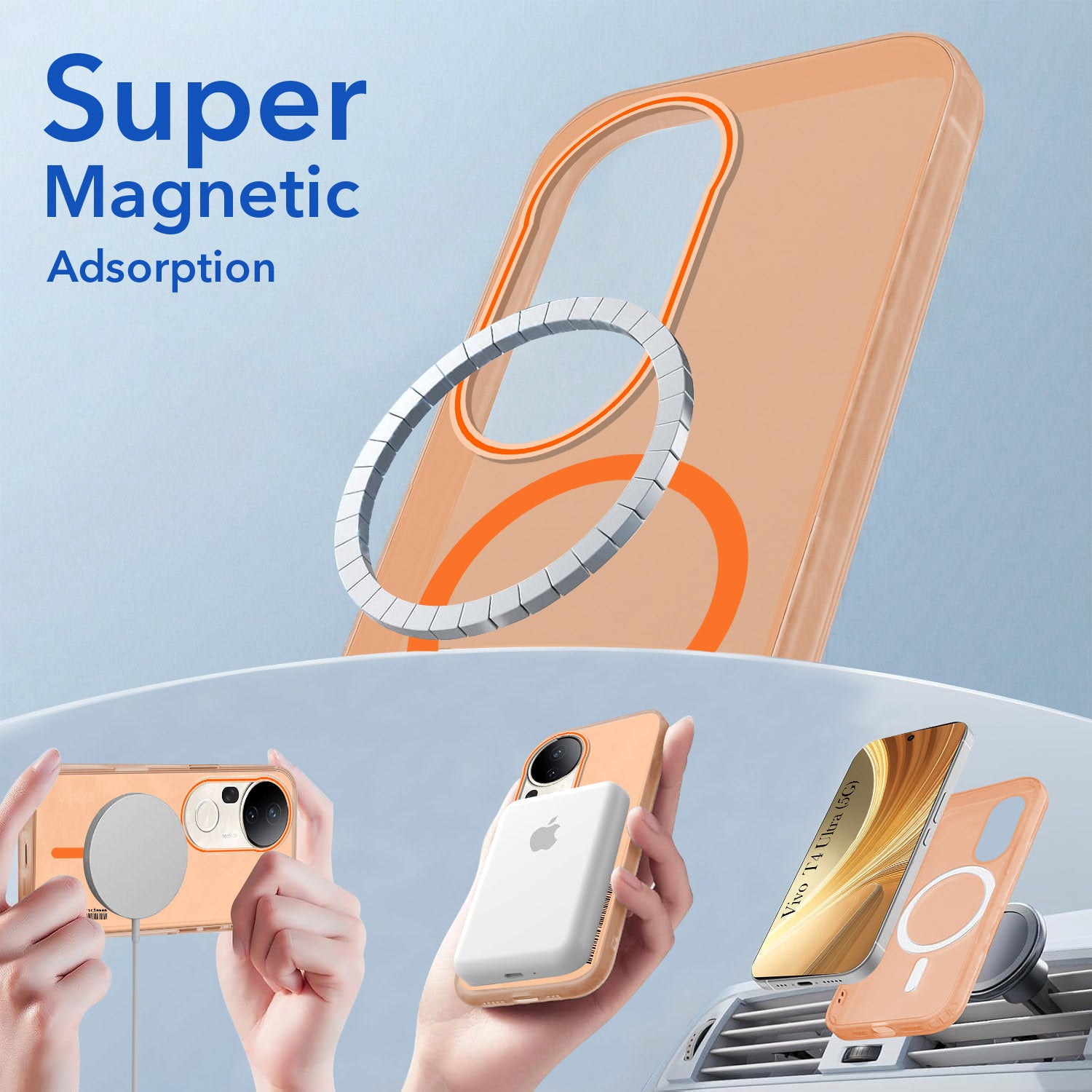 For Vivo T4 Ultra Back Cover Case (Soft Touch | Camera Bump Protection | MagSafe Compatible | Matte Finish)