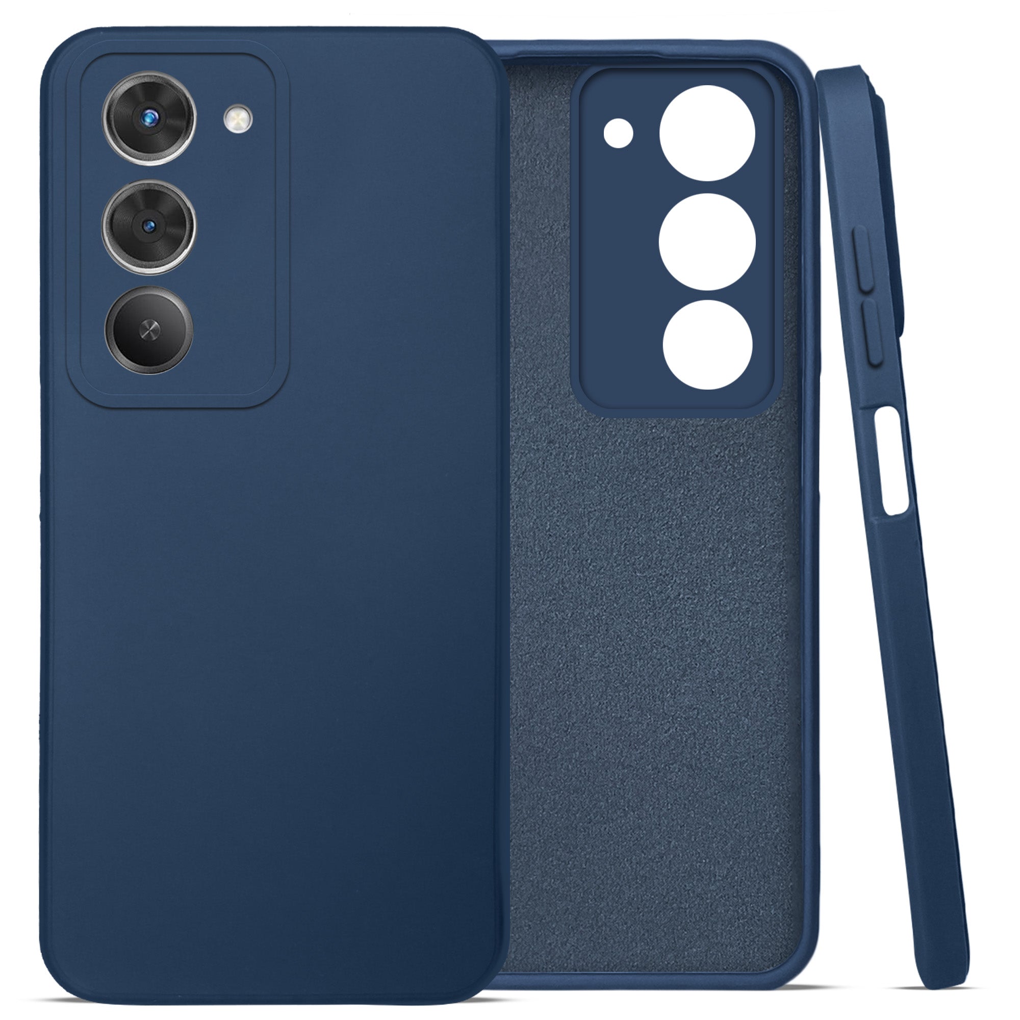 For Redmi 15 Back Cover Case (Matte Finish Silicone with Inside Fiber Cloth)