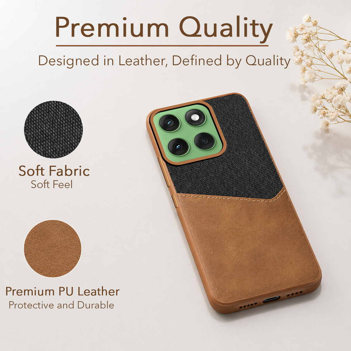 For Motorola Moto Edge 60 Back Cover Case (Dual PU Leather Stitch | Professional Minimalist | Soft and Flexible)