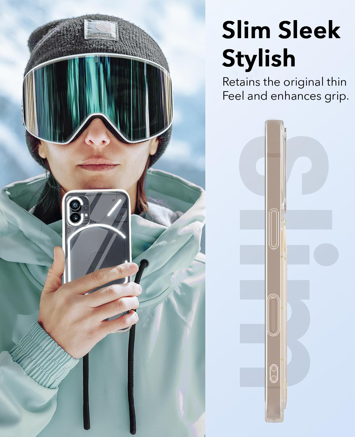 For Nothing Phone 1 Back Cover Case Lifetime Anti-Yellow Clear (Sleek Hard Crystal | Shockproof and Camera Protection)