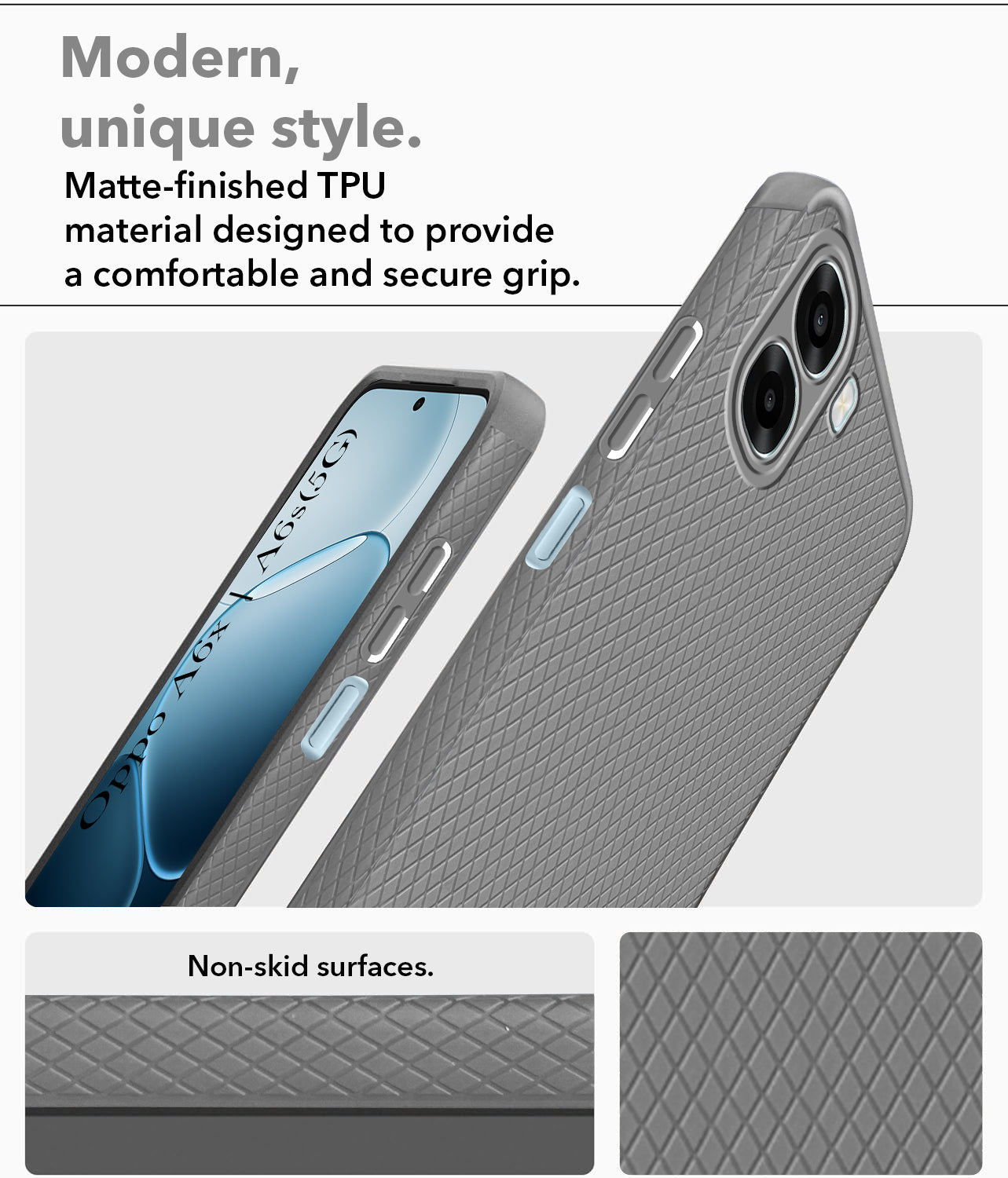 For Oppo A6X | Oppo A6s Back Cover Case Liquid Silicone (Camera Protection | Side Grip Texture | Soft and Flexible)