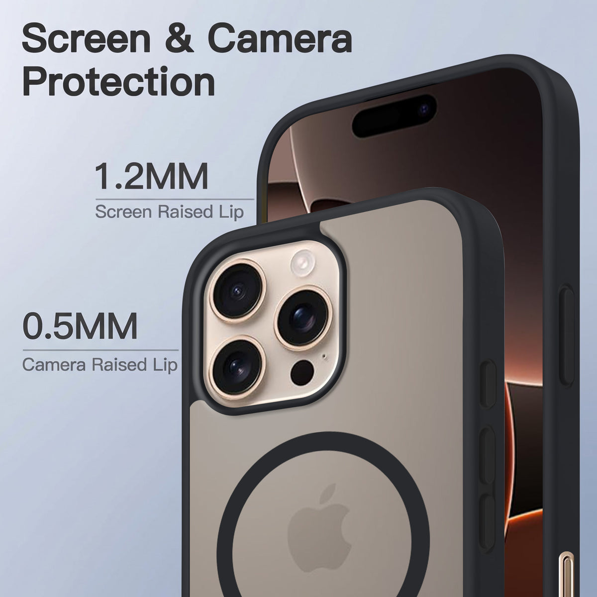 For Apple iPhone 16 Pro Matte Finish Back Case Cover (MagSafe Compatible | Translucent Soft Touch | Slim and Unbreakable)