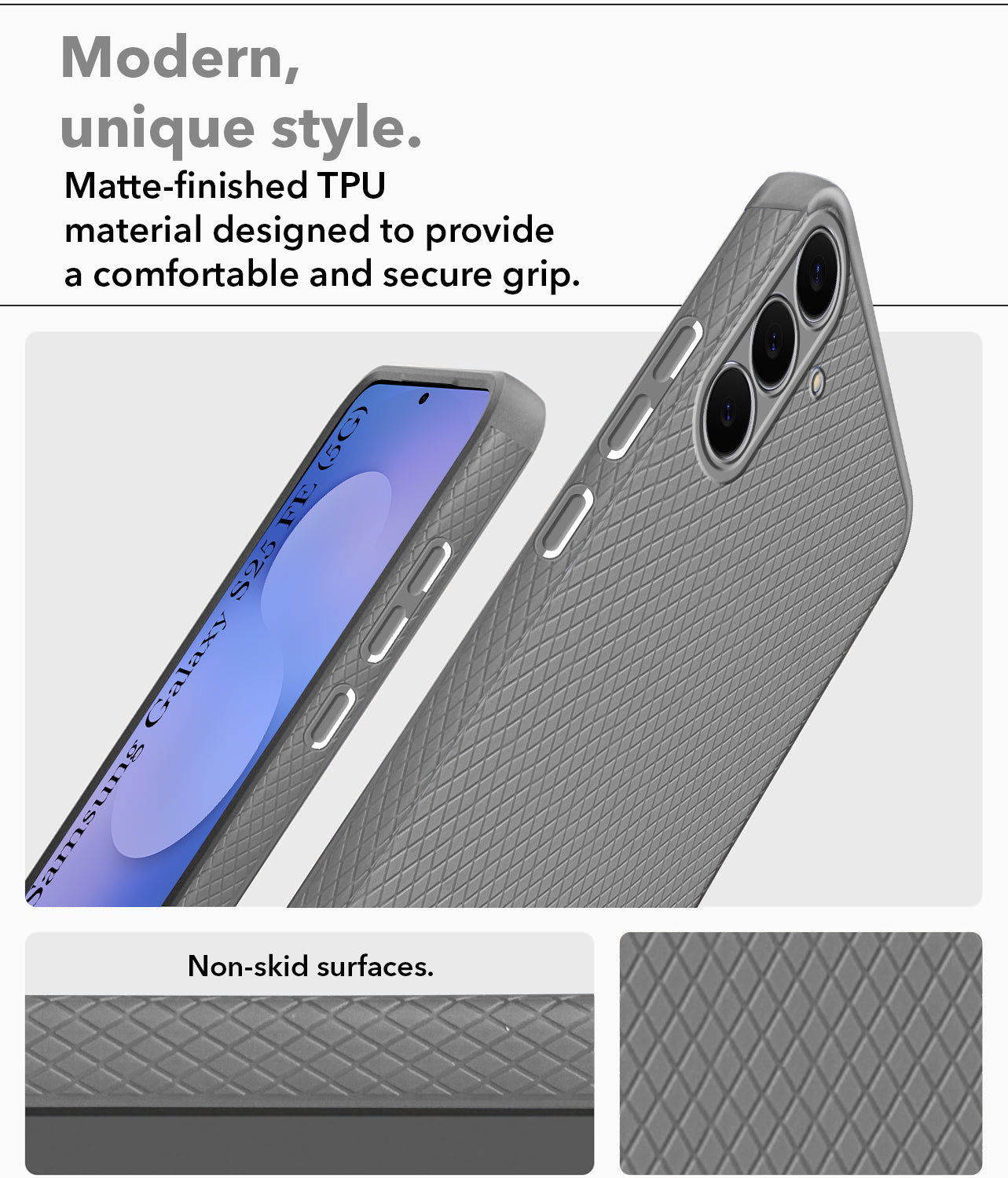 For Samsung Galaxy S25 FE Back Cover Case Liquid Silicone (Camera Protection | Side Grip Texture | Soft and Flexible)