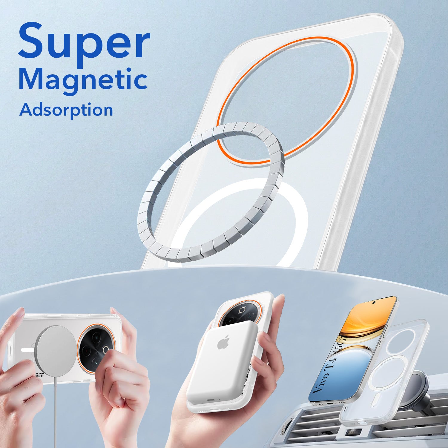 For Vivo T4 Back Cover Case (Soft Touch | Camera Bump Protection | MagSafe Compatible | Matte Finish)