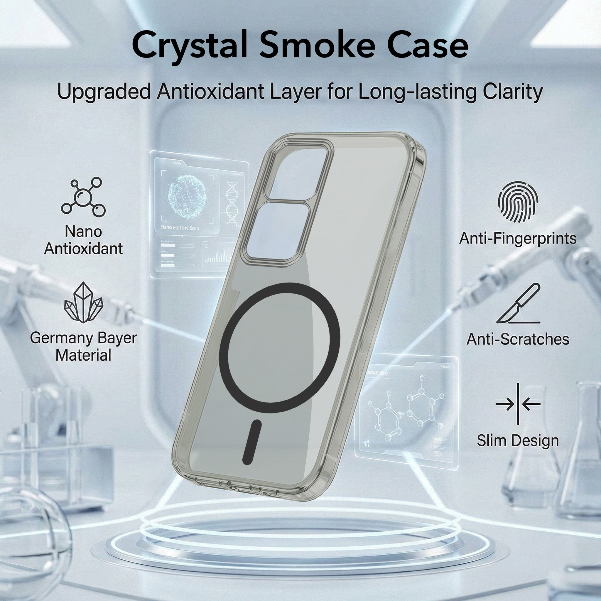 For Vivo V30 | Vivo V30 Pro 5G Back Cover Case Lifetime Anti-Yellow MagSafe Compatible Clear (Sleek Hard Crystal | Shockproof and Camera Protection)