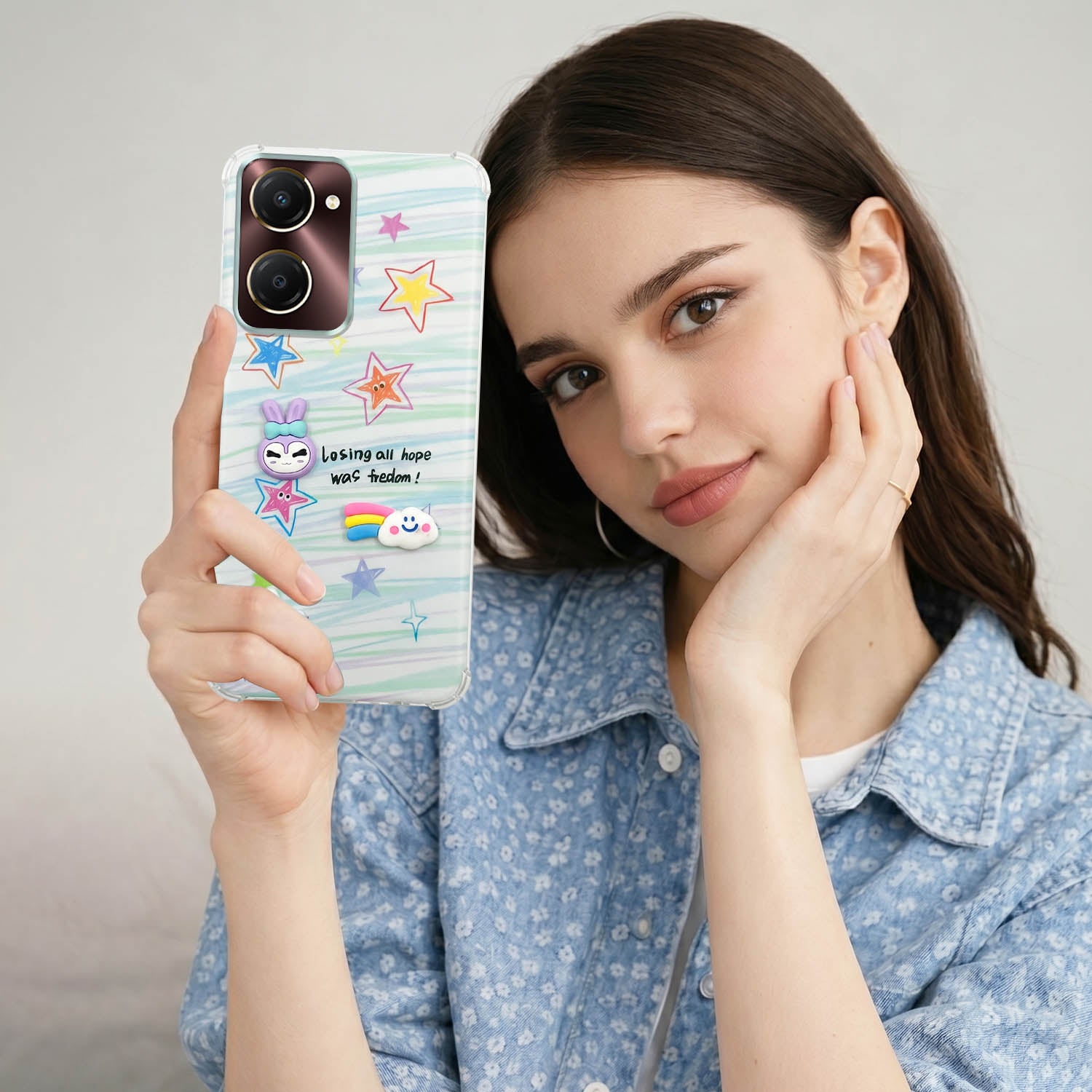 For Vivo iQOO Z9 Lite 5G Back Cover Case (3D Cute Cartoons | Hard Back Side Soft | Matte Premium Finish | HD Printing)