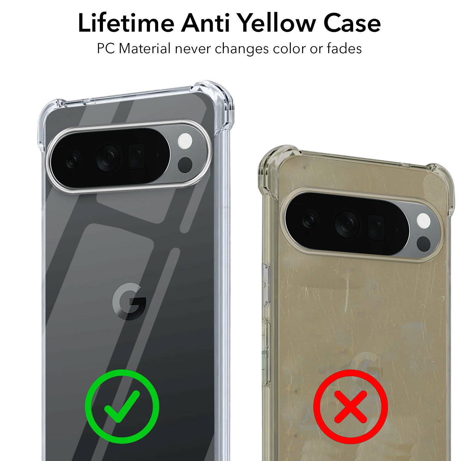 For Google Pixel 10 Pro XL Back Cover Shockproof Crystal-Clear (Drop & Camera Protection | Hard Polycarbonate)