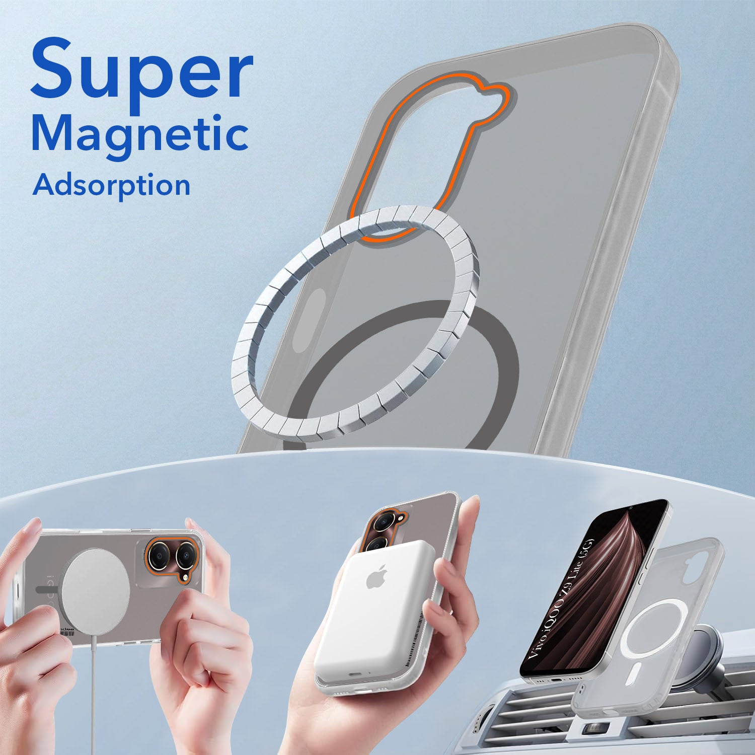 For Vivo iQOO Z9 Lite Back Cover Case (Soft Touch | Camera Bump Protection | MagSafe Compatible | Matte Finish)