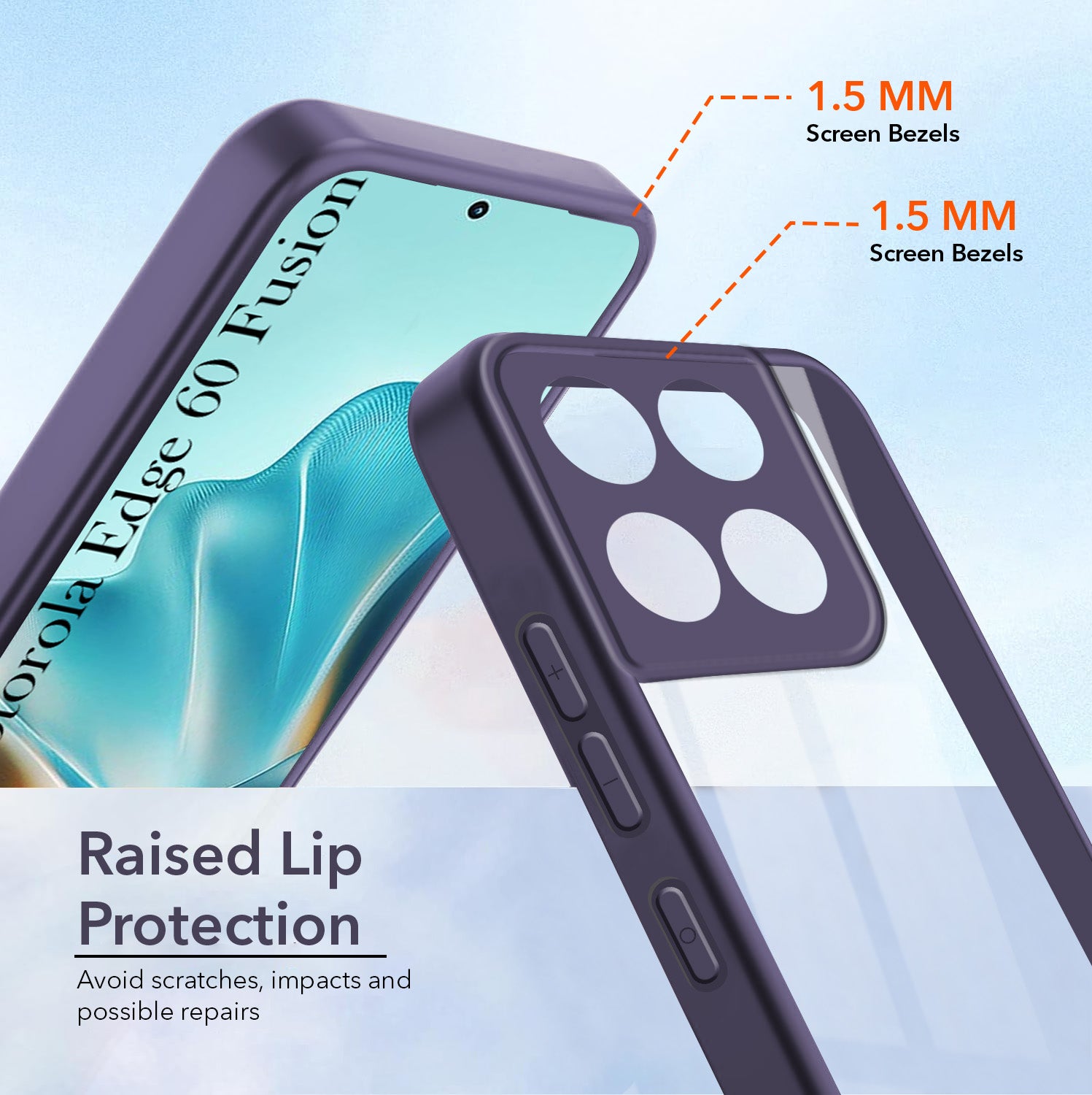 For Motorola Moto Edge 60 Fusion Back Cover Case  (Lifetime Anti Yellow | Anti Scratch | Crystal Clear Shockproof)
