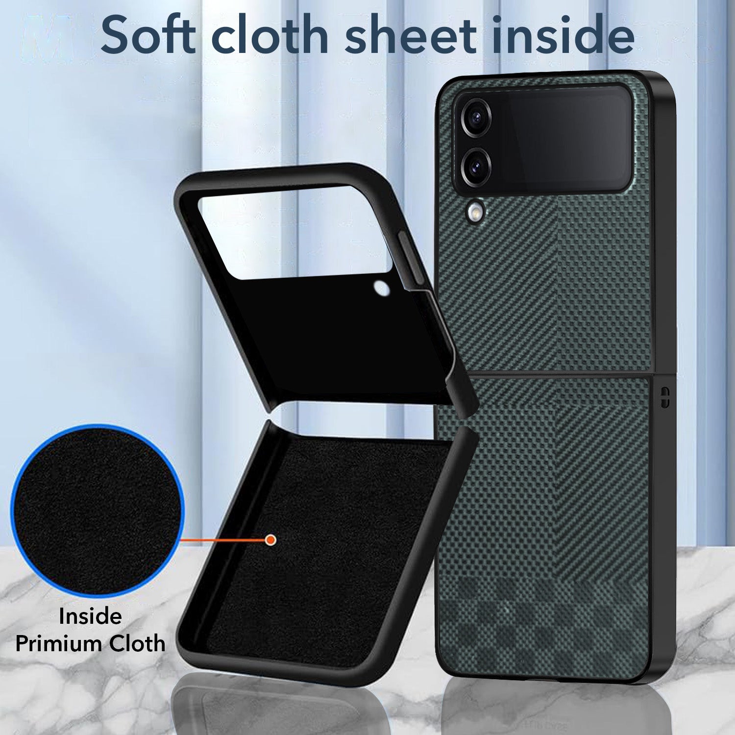For Samsung Galaxy Z Flip 4 5G Back Flip Case Cover (Craft Printed Design | Hybrid Texture | Inside Microfiber Cloth)
