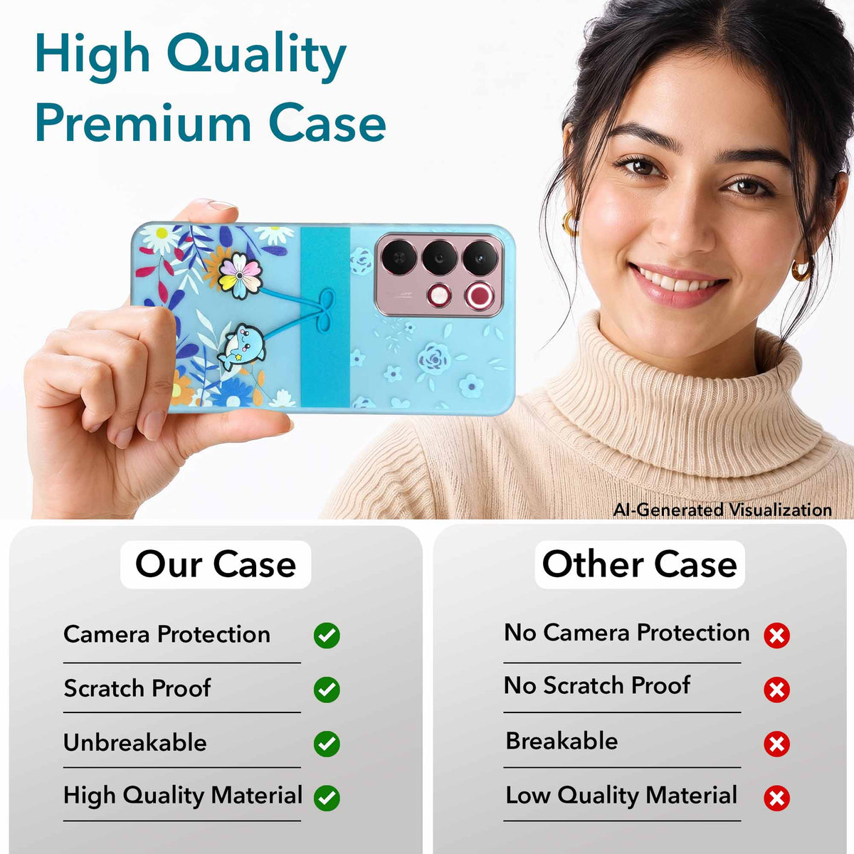 For Realme 15X Back Cover Case (3D Cute Cartoons | Hard Back Side Soft | Matte Premium Finish | HD Printing)