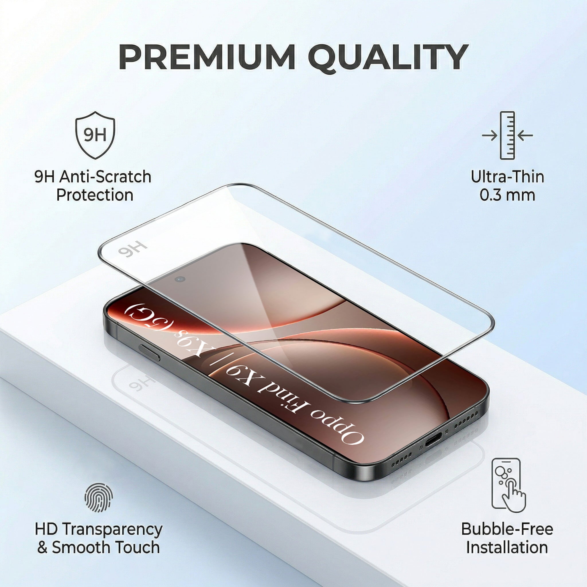 For Oppo Find X9 | Oppo Find X9s Combo with Back Cover and 9H Tempered Glass (Liquid Silicone | Camera Protection | Oleophobic Coating Screen Glass)