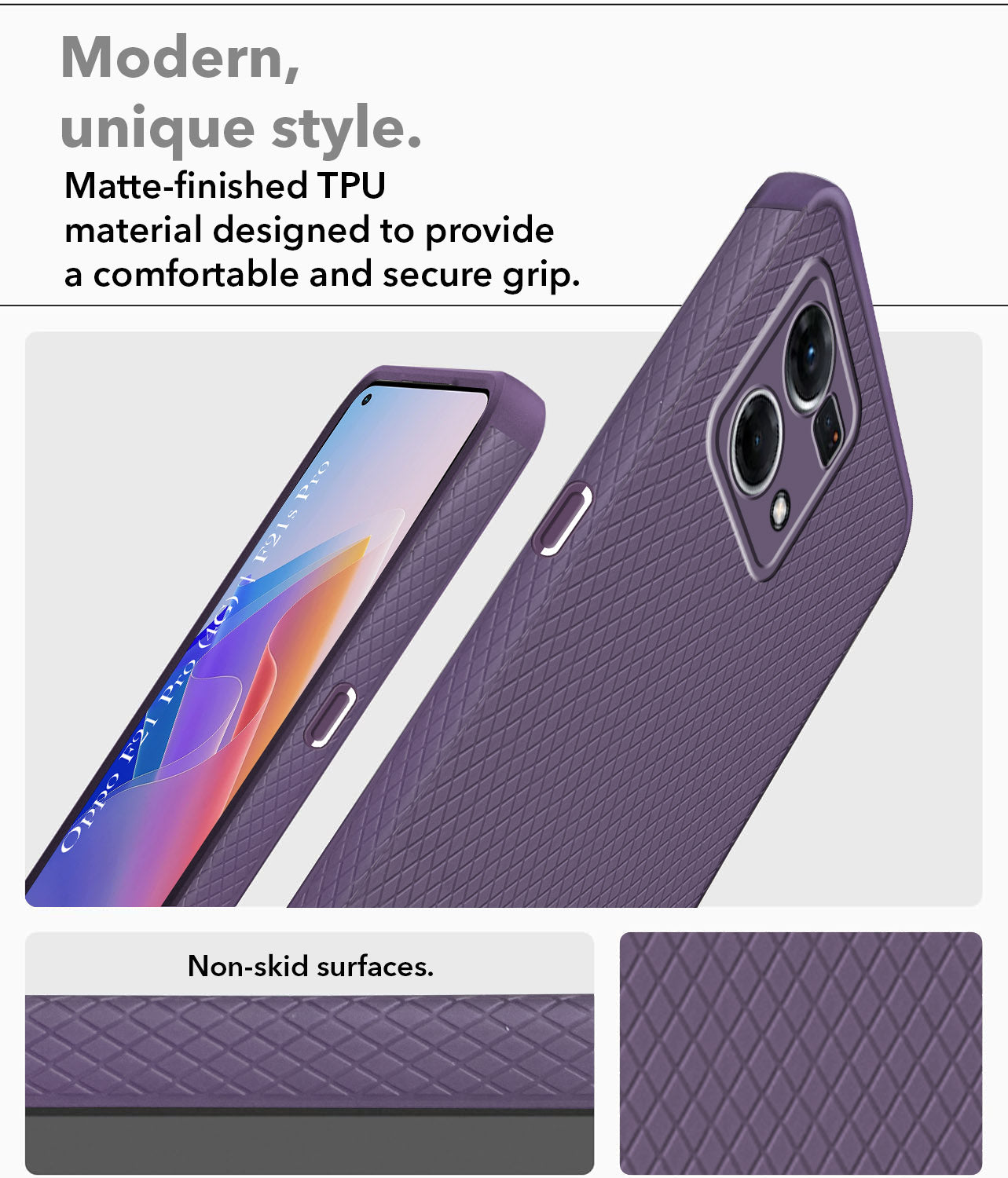 For Oppo F21 Pro 4G | F21s Pro Back Cover Case (Liquid Silicone | Side Grip | Camera Protection)