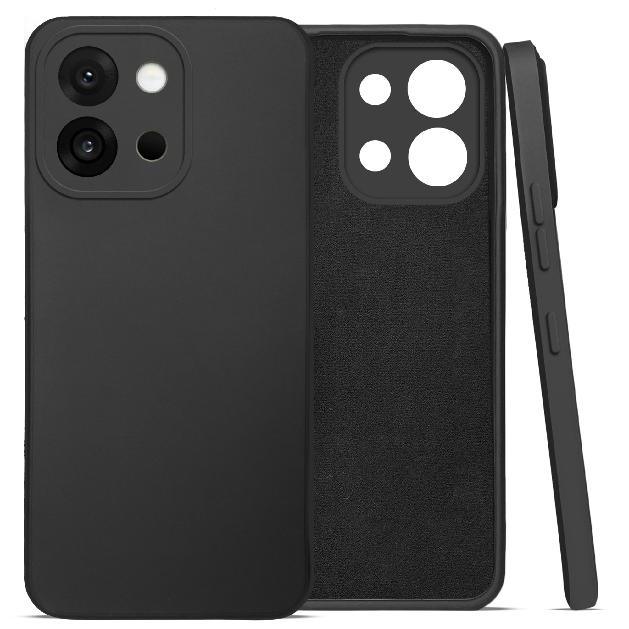 For OnePlus 13S Back Cover Case (Matte Finish Silicone with Inside Fiber cloth)
