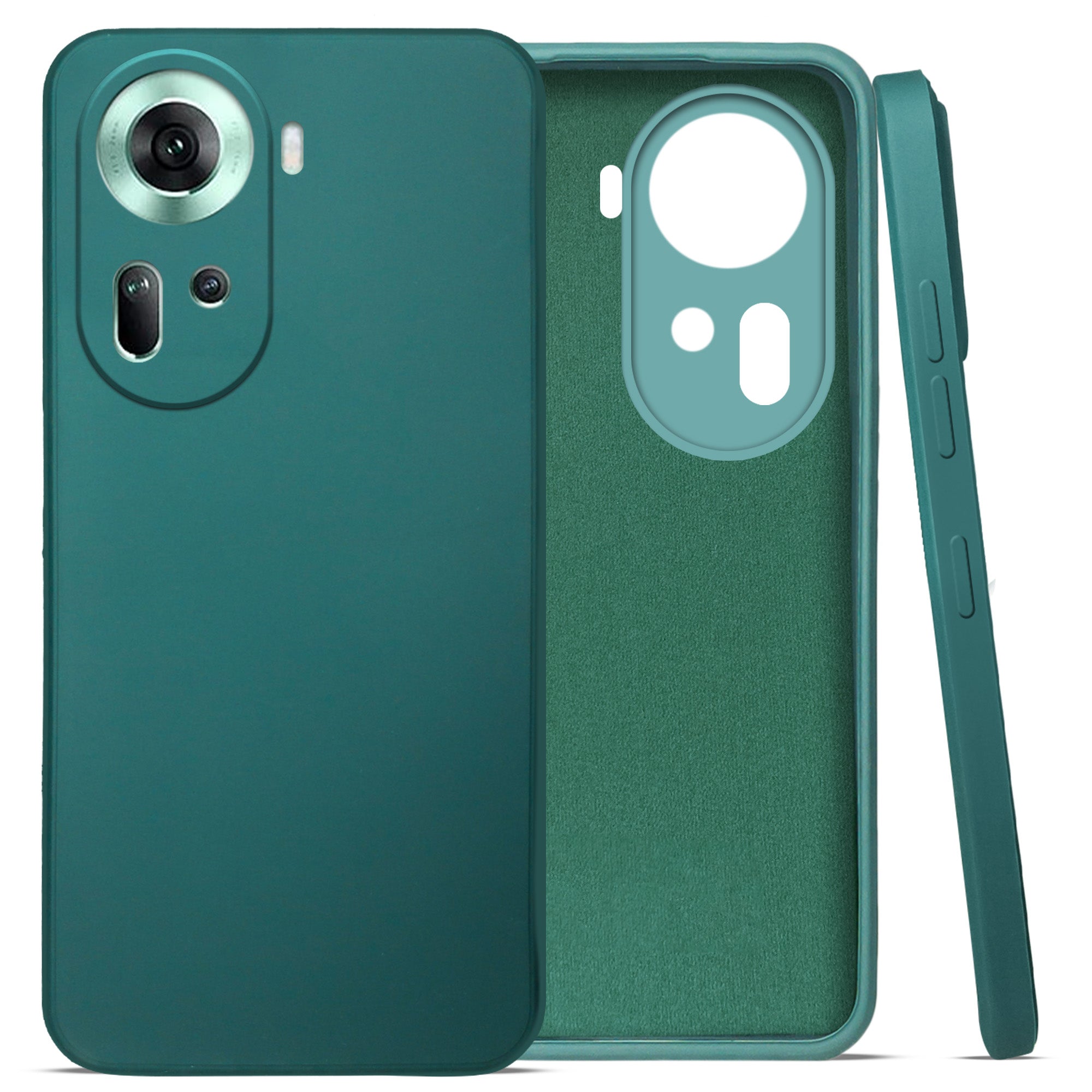 For Oppo Reno11 5G Back Cover Case (Matte Finish Silicone with Inside Fiber cloth)