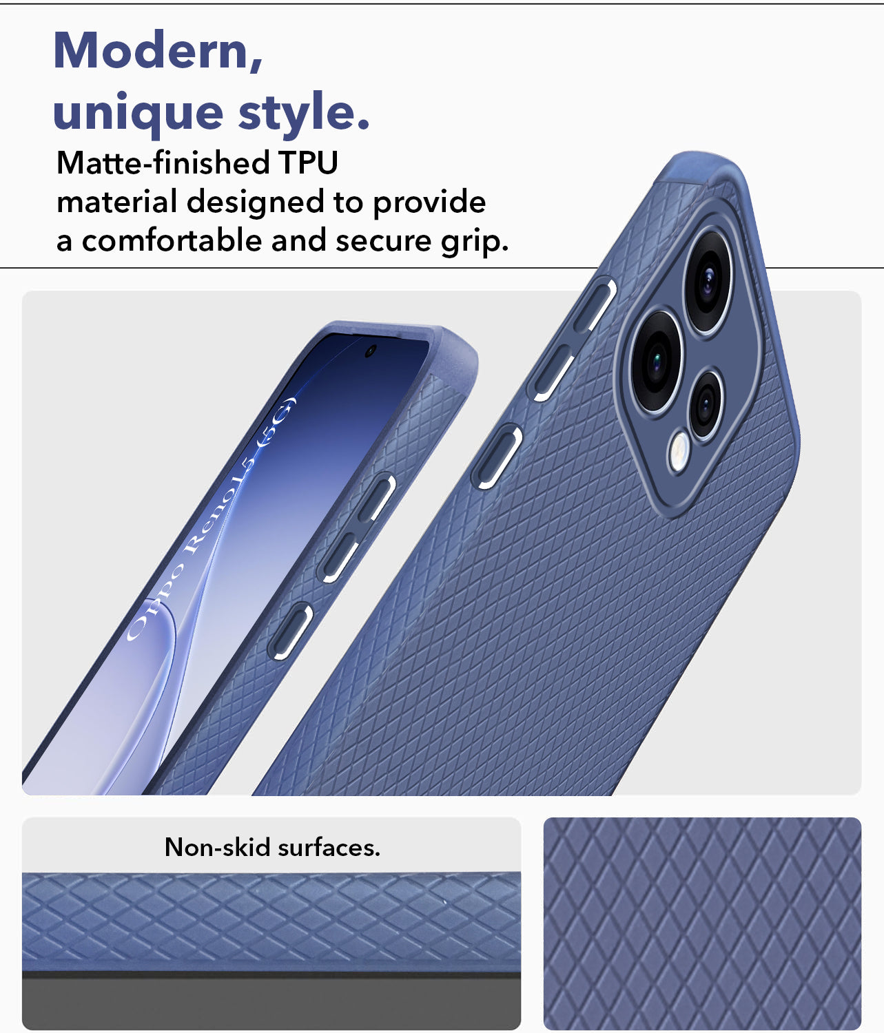 For Oppo Reno15 5G | Oppo Reno 15 5G Back Cover Case Liquid Silicone (Camera Protection | Side Grip Texture | Soft and Flexible)