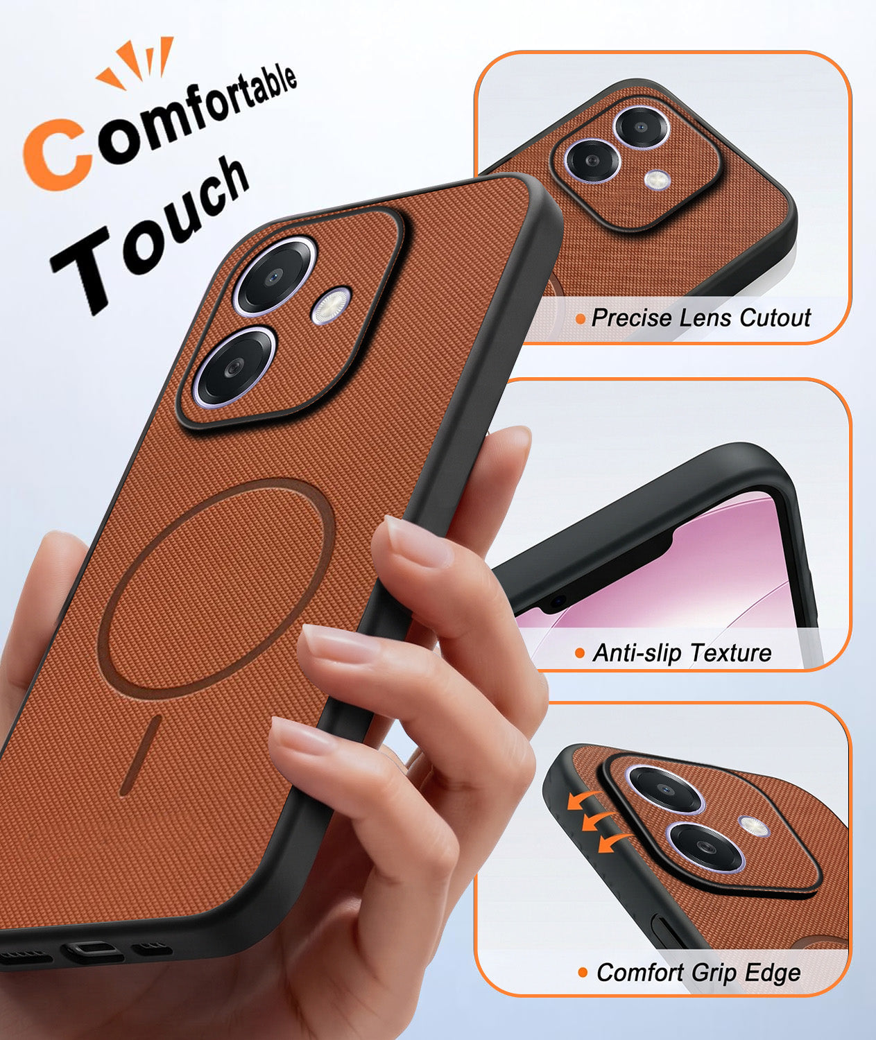 For Oppo A3X (4G/5G) | Oppo A3 5G Back Cover Case PU Leather (Texture Grip Design | Professional Minimalist | Camera Protection | Soft and Flexible)