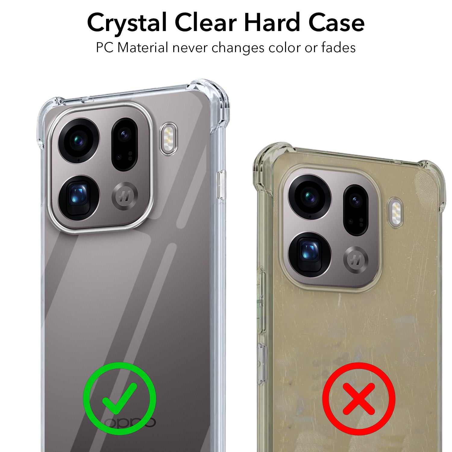 For Oppo Find X9 Pro Back Cover Shockproof Crystal-Clear (Drop & Camera Protection | Hard Polycarbonate)