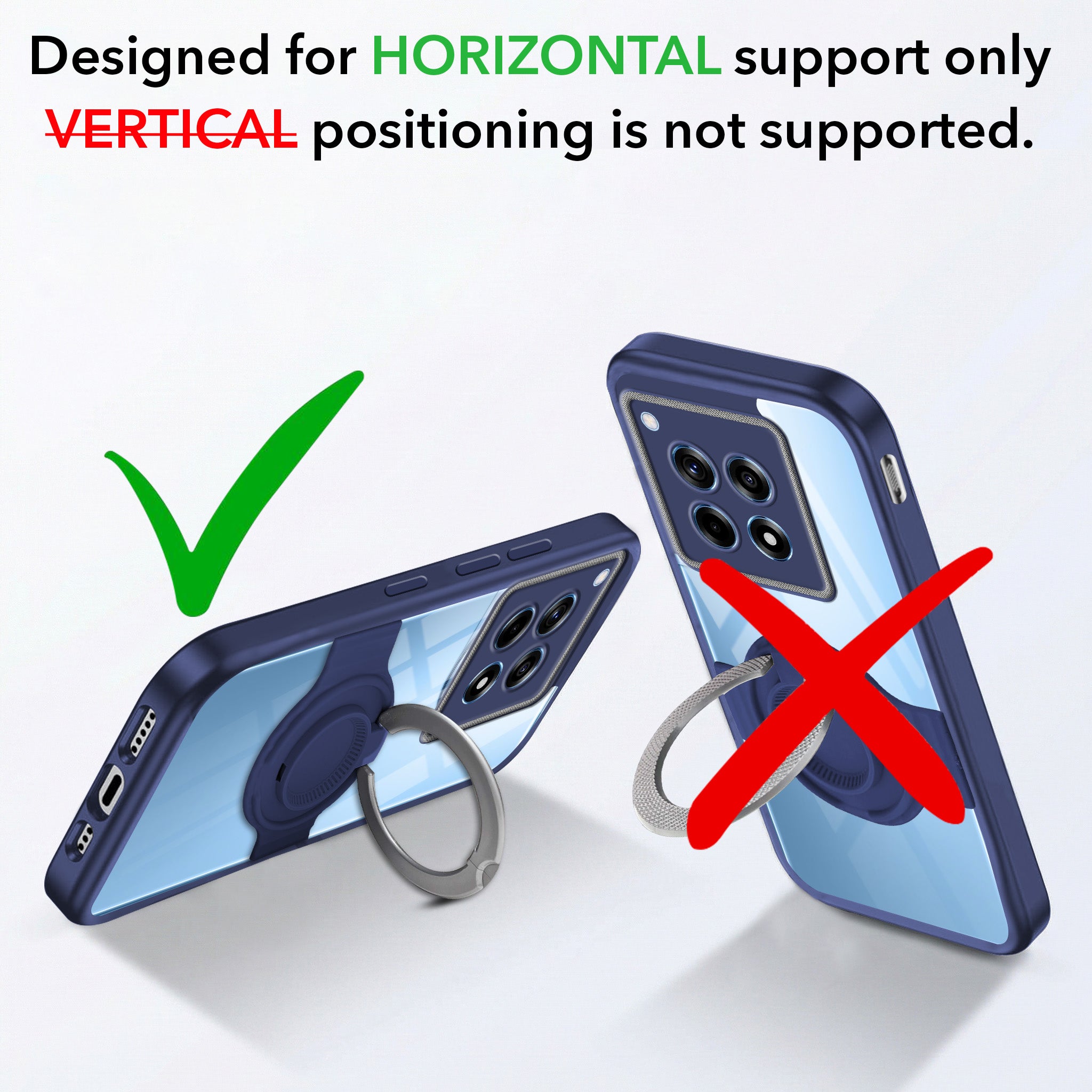For OnePlus 12R 5G Back Cover Case with stand (Built-in Ring Holder Kickstand | Lifetime Anti Yellow | Camera Protection)