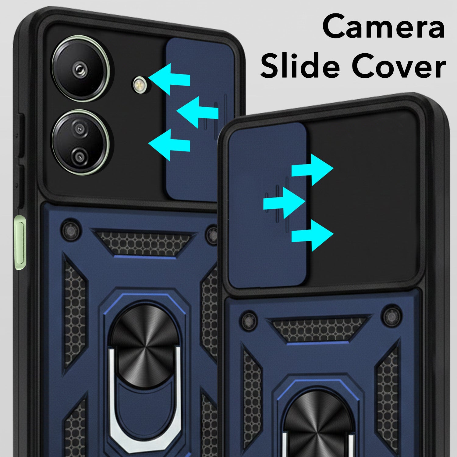 For Redmi 13C 4G Back Cover Case (Hybrid Dual Armor Polycarbonate)