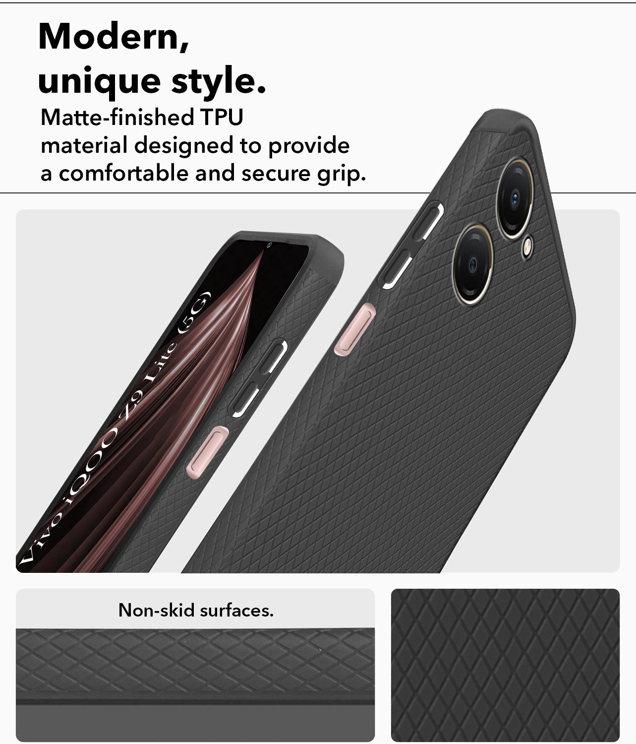 For Vivo iQOO Z9 Lite 5G Back Cover Case Liquid Silicone (Camera Protection | Side Grip Texture | Soft and Flexible)
