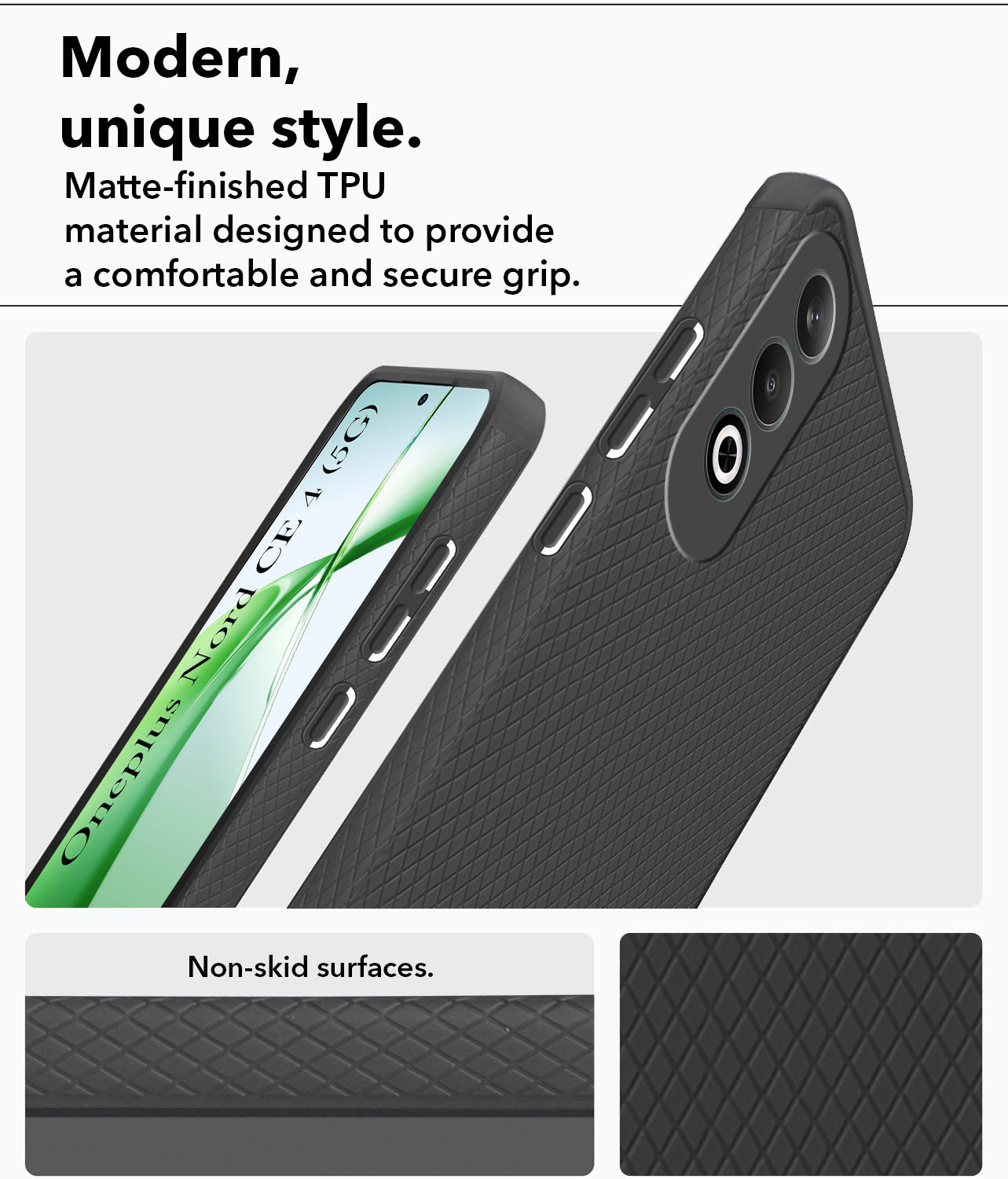 For Oneplus Nord CE 4 Back Cover Case (Liquid Silicone | Side Grip | Camera Protection)
