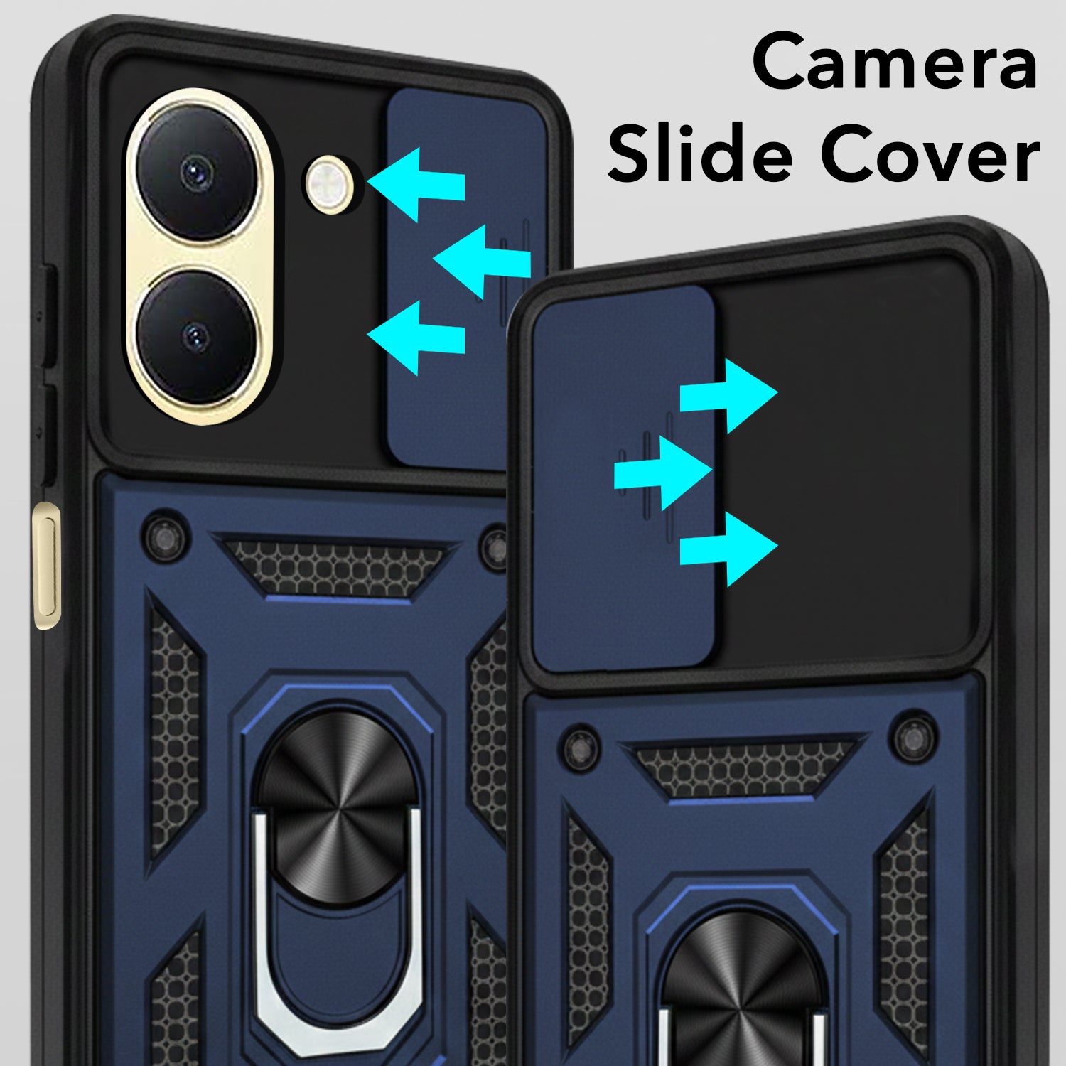 For Vivo Y36 Back Cover Case (Hybrid Dual Armor Polycarbonate)
