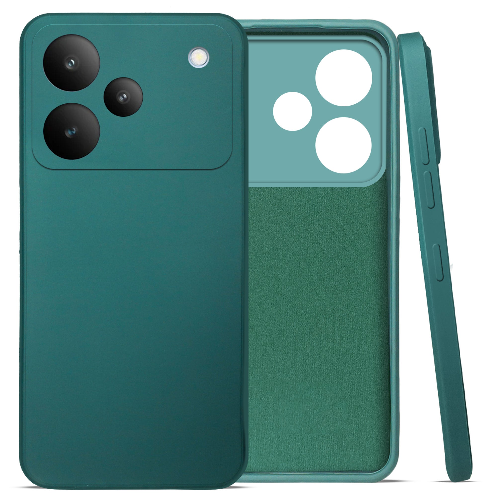 For Realme P4 Back Cover Case (Matte Finish Silicone with Inside Fiber cloth)