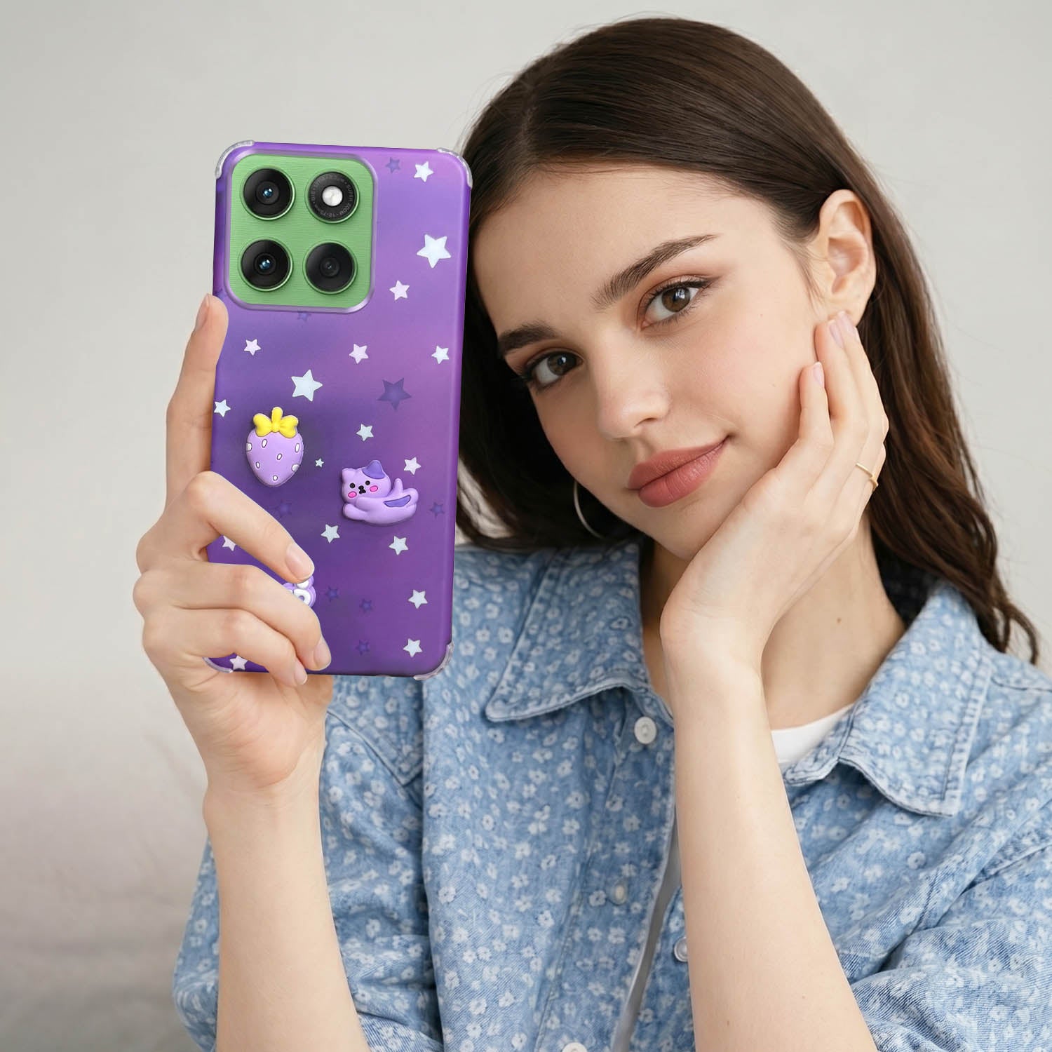 For Motorola Moto Edge 60 Back Cover Case (3D Cute Cartoons | Hard Back Side Soft | Matte Premium Finish | HD Printing)