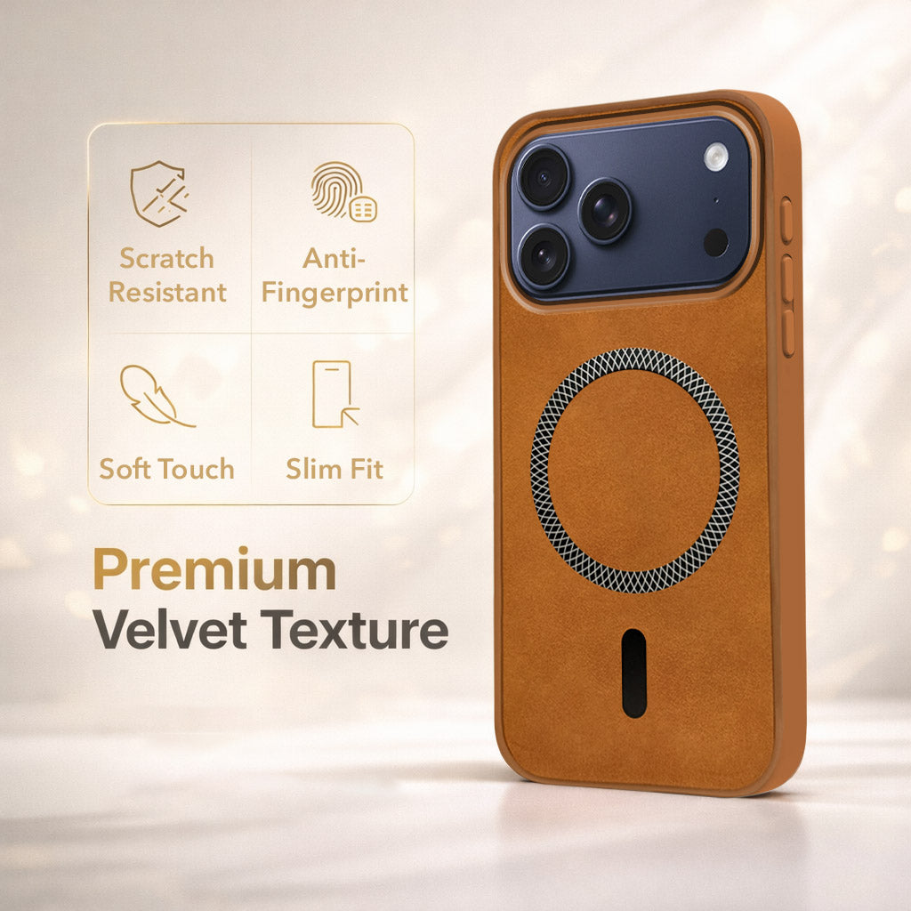 For Apple iPhone 17 Pro Max Back Cover Case Leather Finish (MagSafe Compatible Wireless Charging | Soft Touch | Camera Bump Protection)