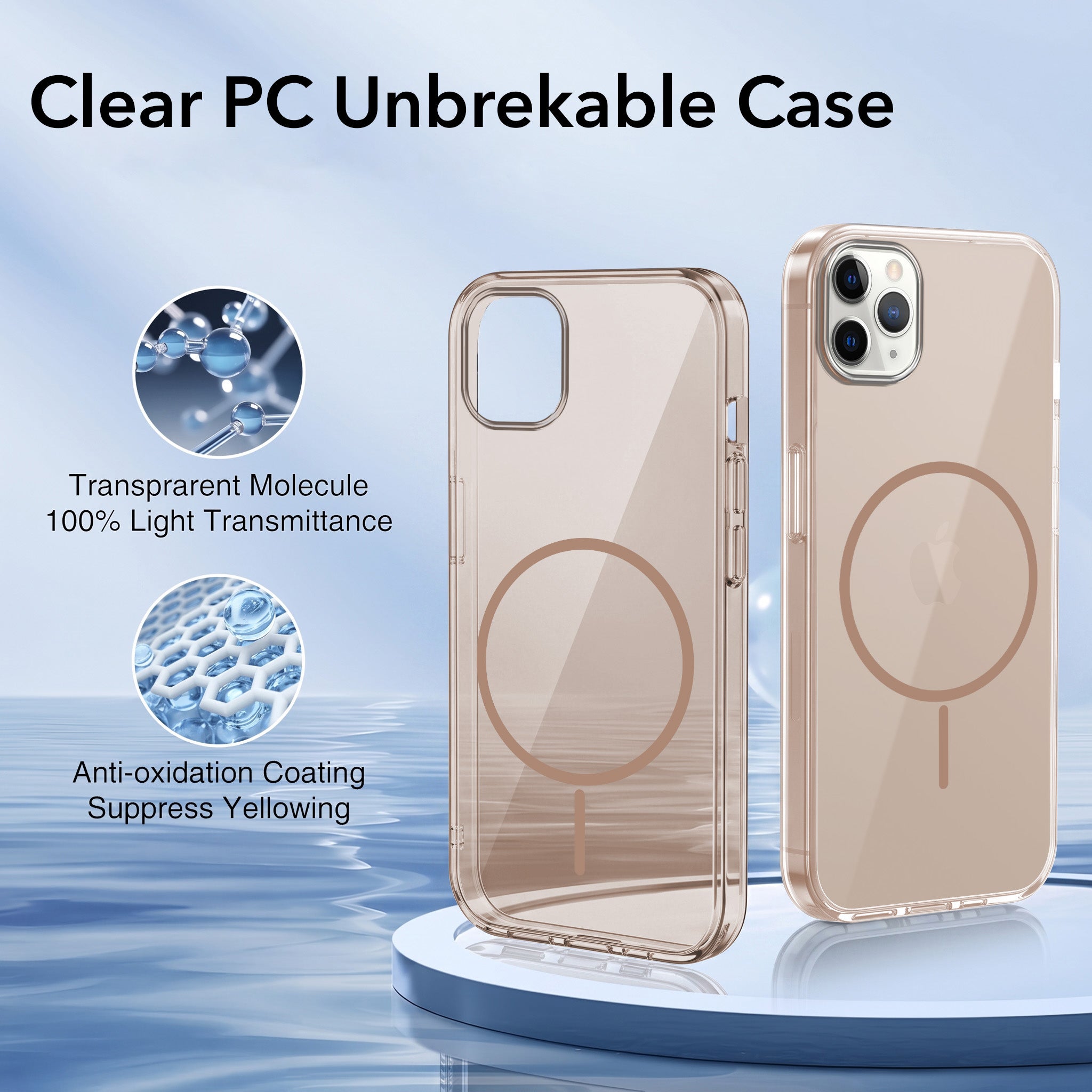 For Apple iPhone 11 Pro Back Case Cover Crystal Anti Yellow (Unbreakable PC | MagSafe Wireless Charging Support |Camera Protection Bump)