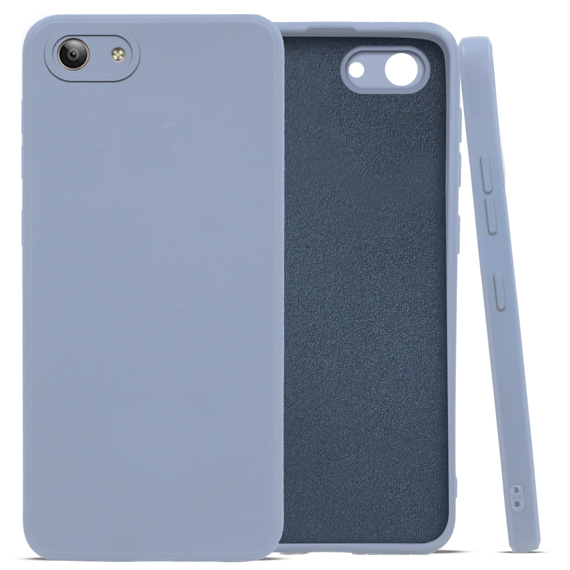 For Vivo Y53 Back Cover Case ( Matte Finish Silicone with Inside Fiber cloth)
