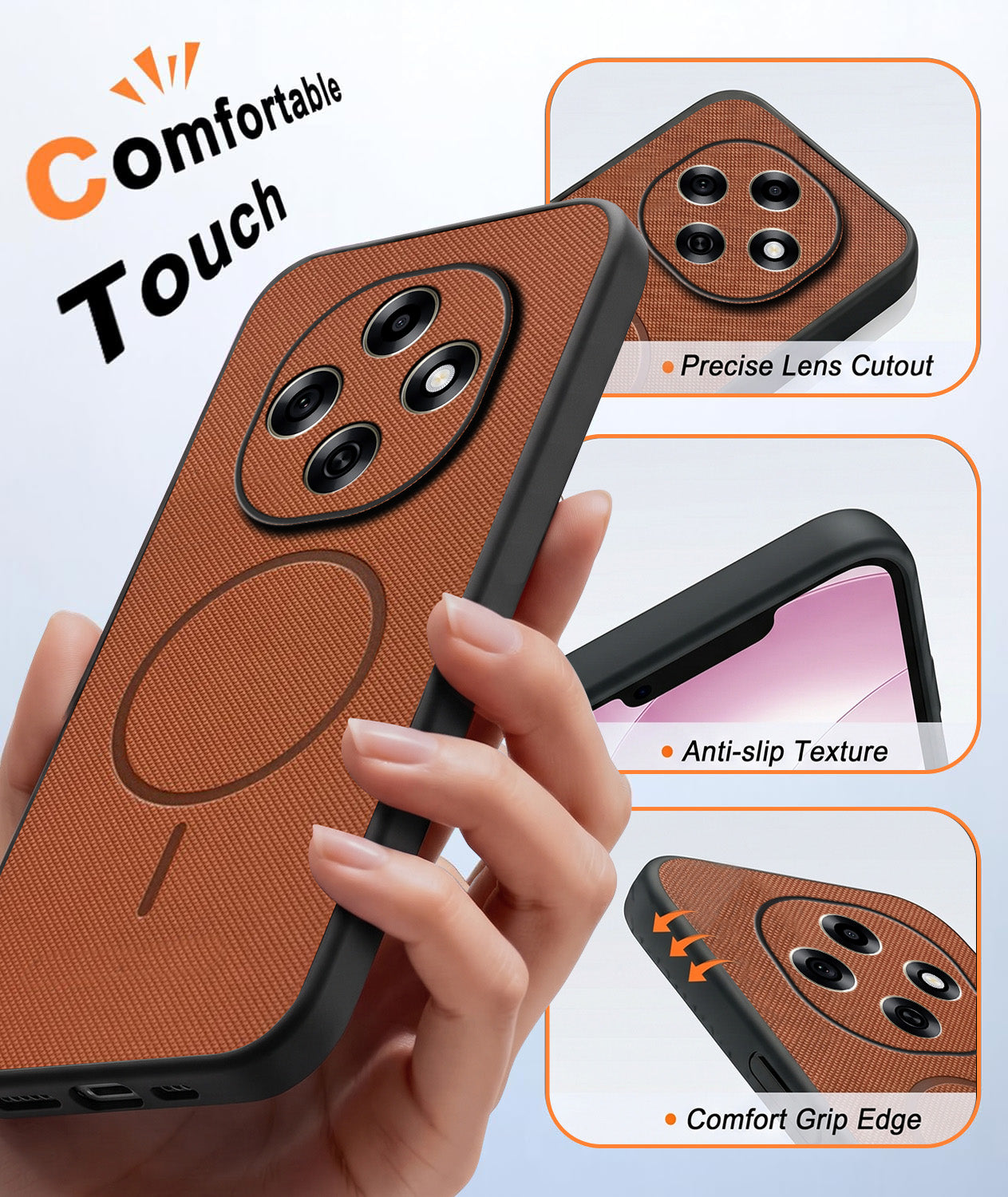 For Oppo F31 Pro Back Cover Case PU Leather (Texture Grip Design | Professional Minimalist | Camera Protection | Soft and Flexible)