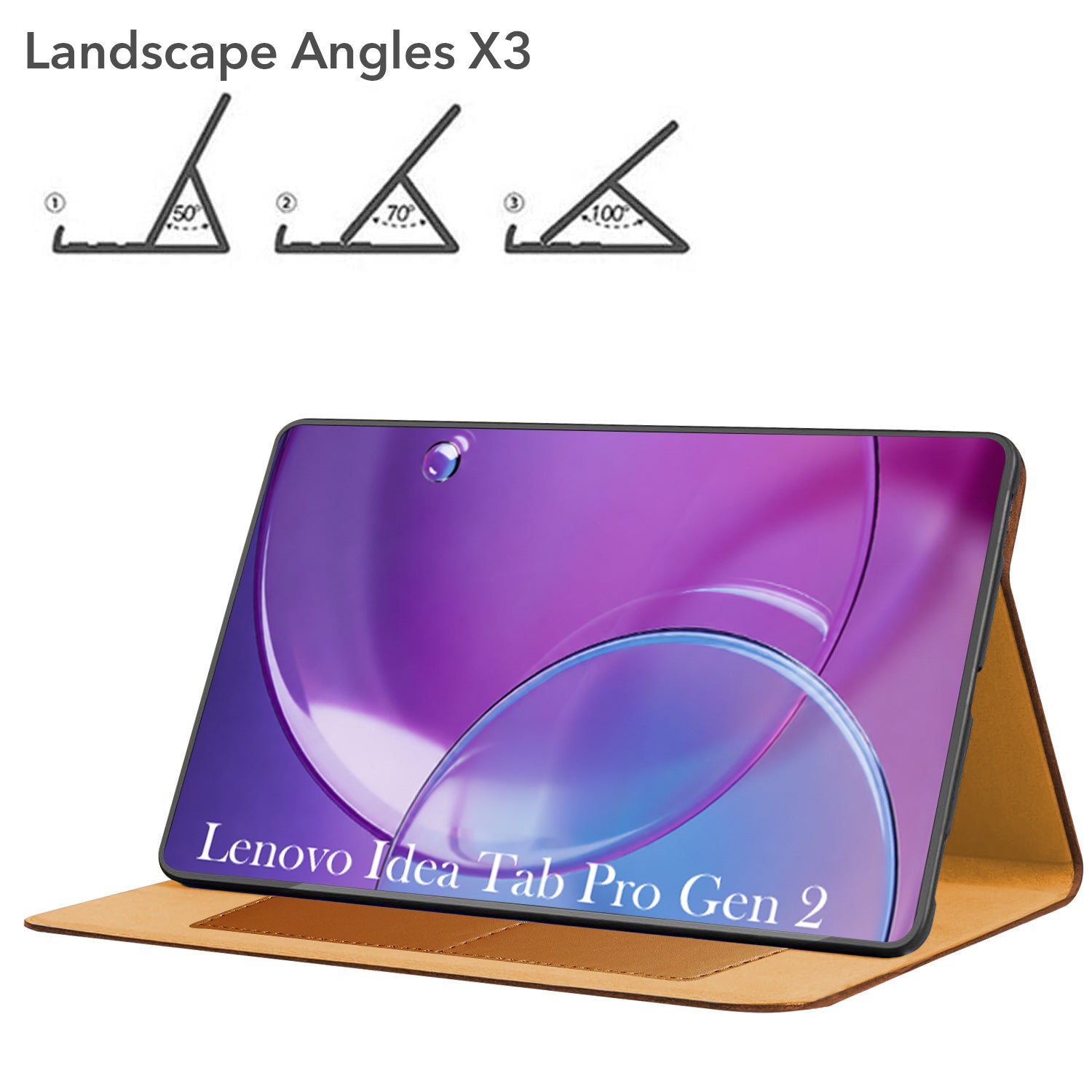 For Lenovo Idea Tab Pro Gen 2 13 Inch TB-390FU Flip Cover Folio Cover (PU Leather | Multi-Angle Smart Stand | Card Storage Slots | Silicone Back Pouch)