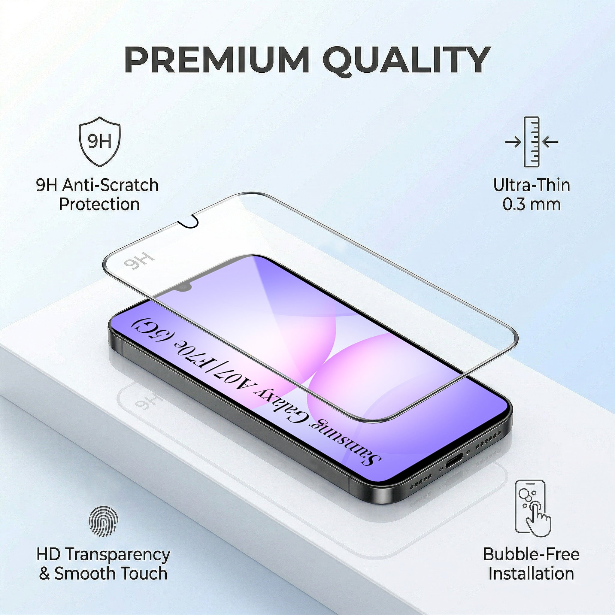 For Samsung Galaxy A07 5G | F70e 5G Combo (Textured Grip Design | Micro-Fiber Cloth Inside | Oleophobic Coating Screen Glass)