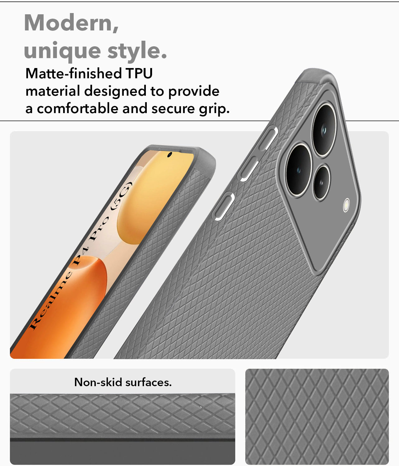 For Realme P4 Pro Back Cover Case Liquid Silicone (Camera Protection | Side Grip Texture | Soft and Flexible)