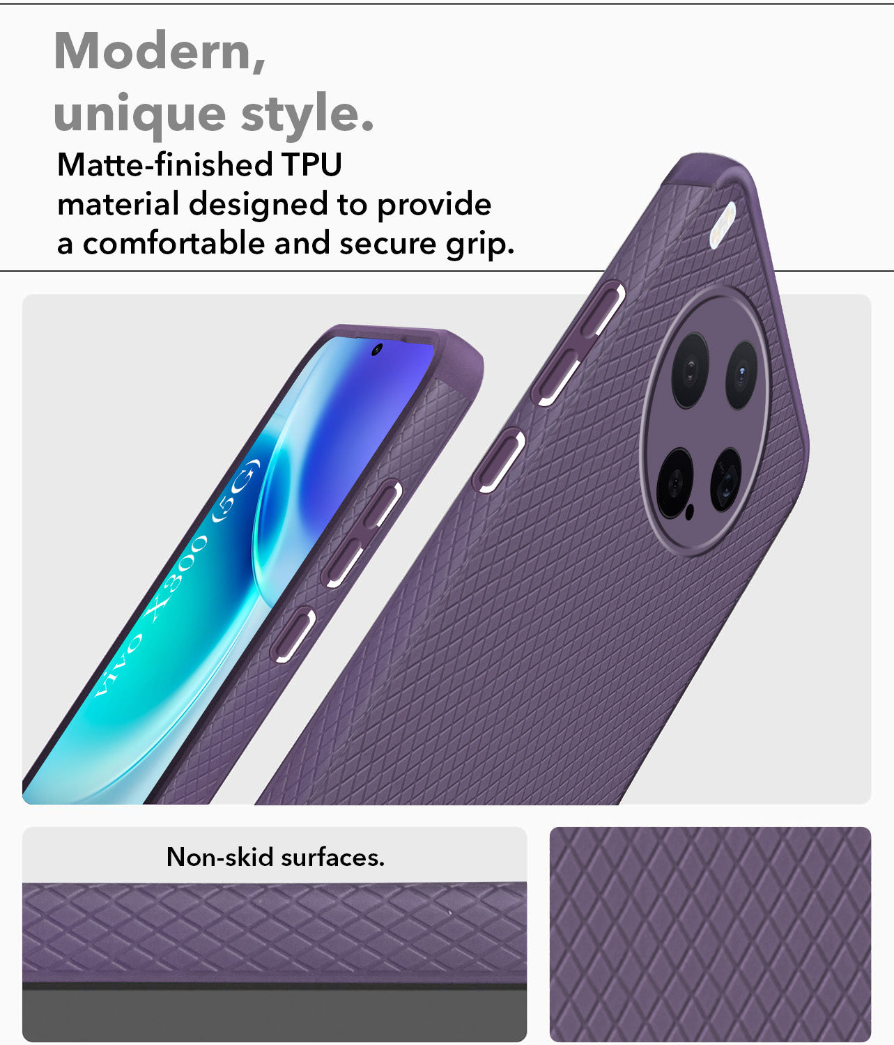For Vivo X300 5G Back Cover Case Liquid Silicone (Camera Protection | Side Grip Texture | Soft and Flexible)